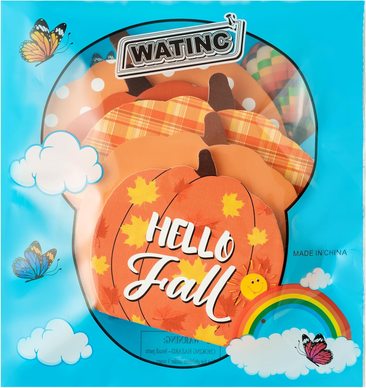 WATINC 2 piezas de decoración de mesa de madera de calabaza de otoño, decoración de bandeja escalonada de Acción de Gracias, juego de bloques de