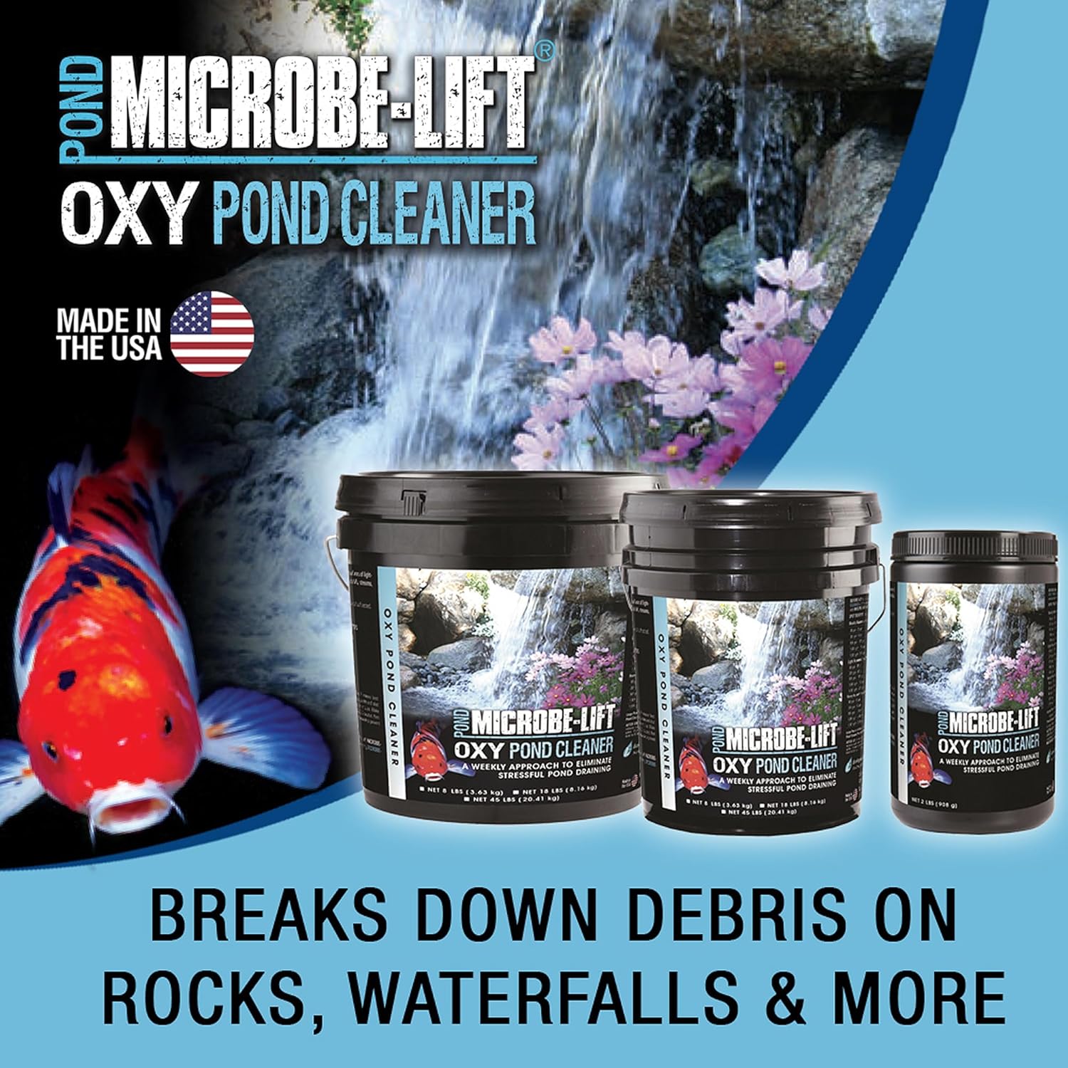 MICROBE-LIFT OPCSM Oxy Pond – Tratamiento limpiador para estanques, fuentes y jardines acuáticos, limpia profundamente los desechos ligeros a