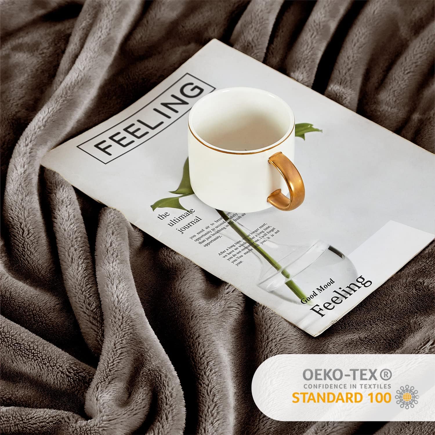 Manta de franela de felpa, acogedora, cálida y cómoda, suave manta de vellón para otoño, para sofá, silla, cama, campamento, viajes, tamaño King