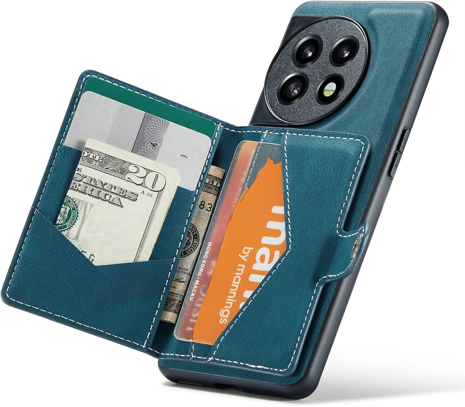 Hongxinyu Funda para OnePlus 11 5G, funda magnética desmontable básica, cartera, tarjeta, ranura para efectivo, función atril compatible con OnePlus
