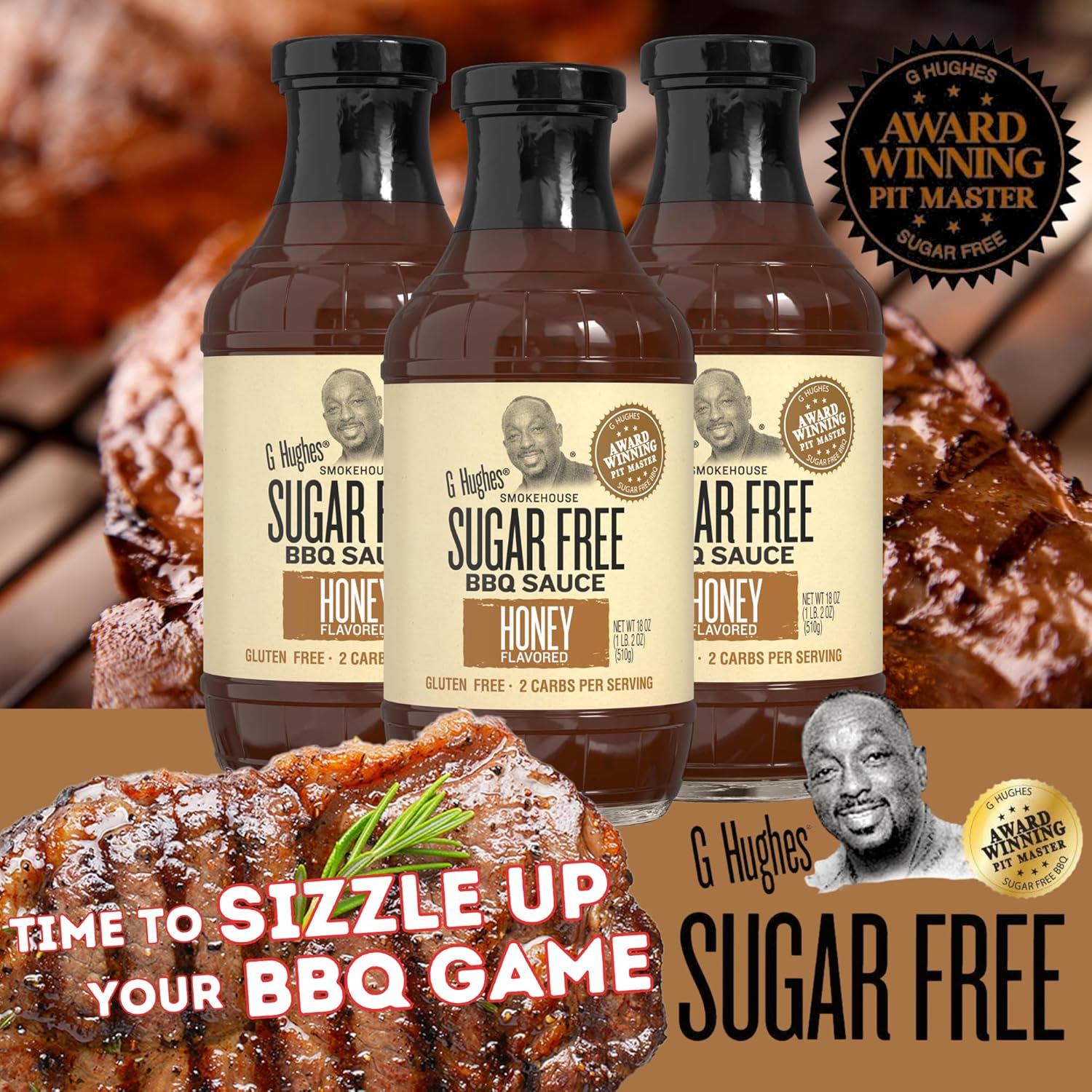 G Hughes Sugar Free, Salsa BBQ de miel  Salsa de barbacoa de miel, salsa barbacoa sin azúcar, salsa de barbacoa de miel Keto, salsas de barbacoa de