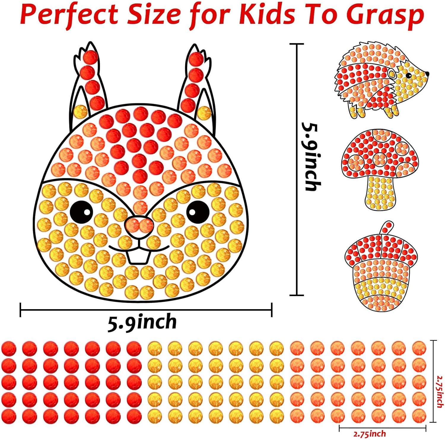 Atrapasoles de diamantes para manualidades de otoño, gemas con forma de animal, manualidades, kits de atrapasoles para niños, kits de pintura de