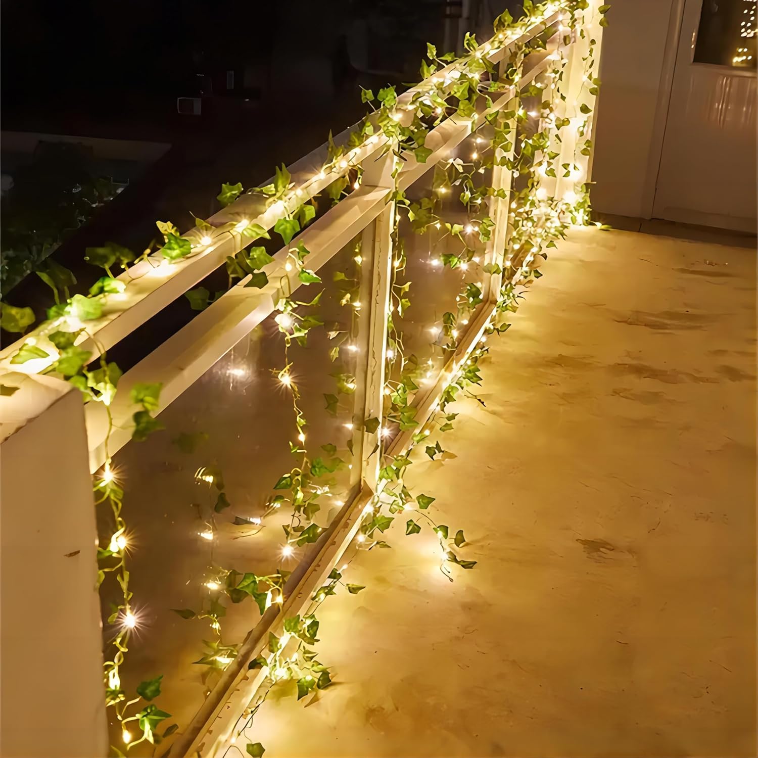 BLEUM CADE 20 hebras de enredaderas falsas de 140 pies para dormitorio con cadena de luces de 66 pies, lindas enredaderas artificiales colgantes con