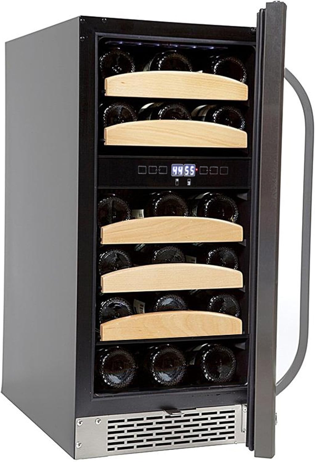 Whynter BWR-281DZ refrigerador de vino empotrado de doble zona, 28 botellas, Acero inoxidableNegro