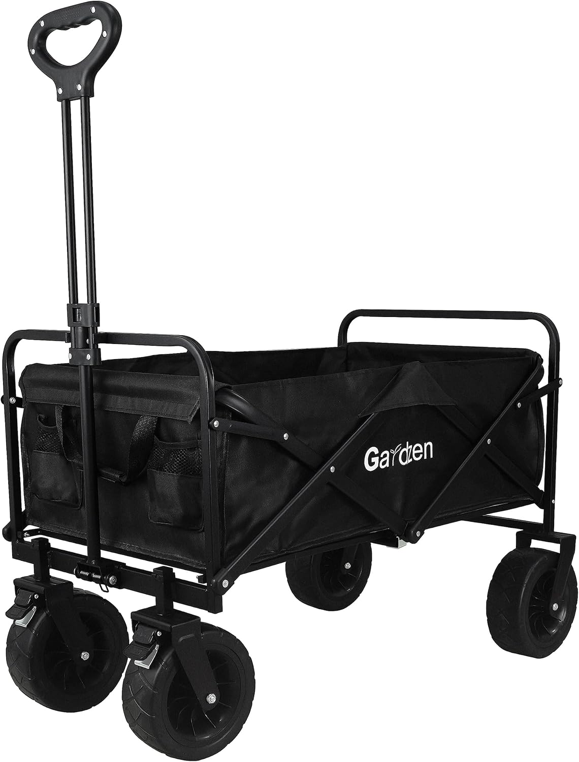 Gardzen Carro plegable, carro de jardín con ruedas todo terreno para una fácil maniobra, carro plegable grande que transporta hasta 180 libras,