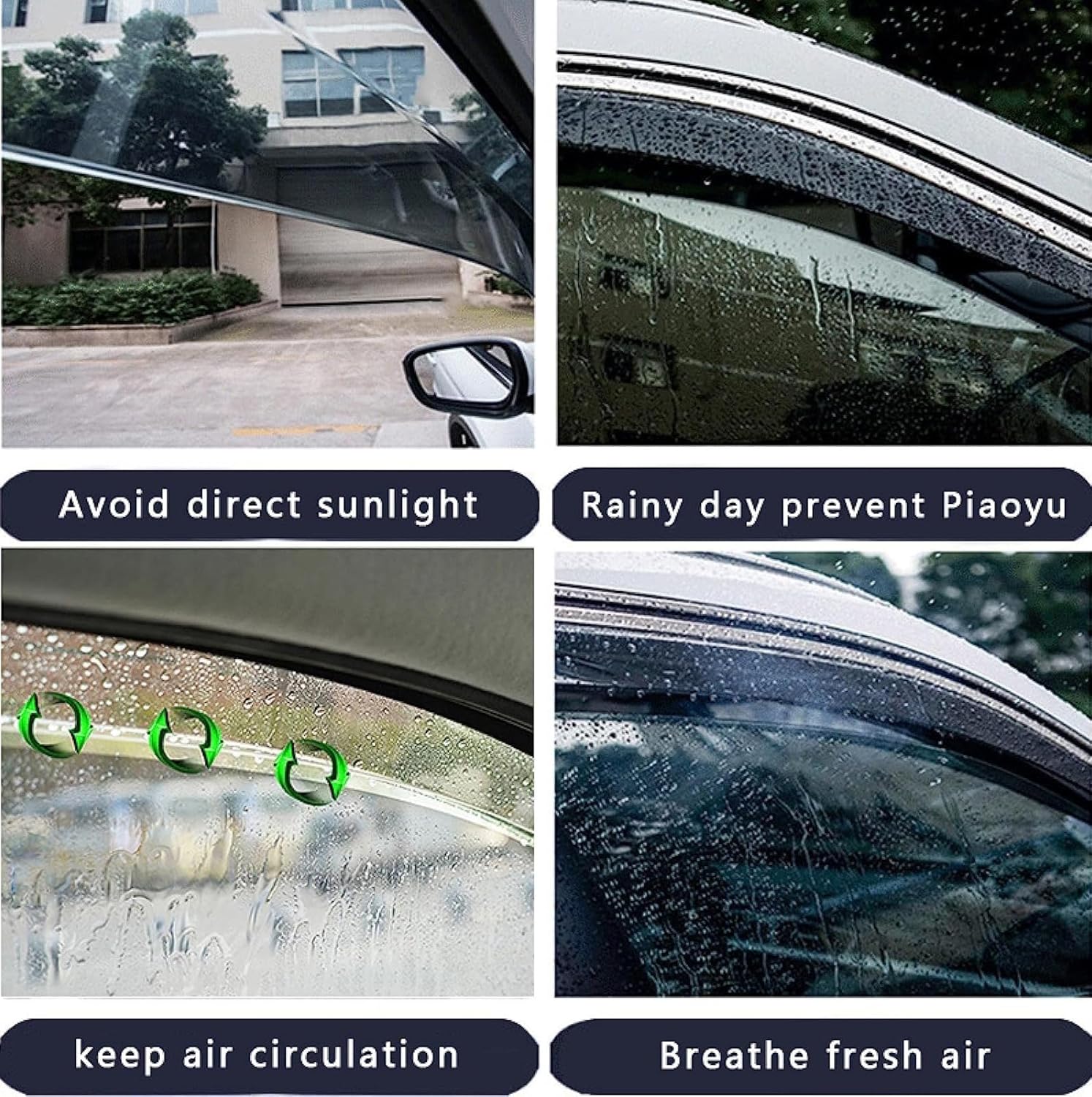 Deflector de ventana lateral para P-eugeot 301 2012-2019 Protectores de lluvia para ventana de automóvil, protector de lluvia para ventana lateral,