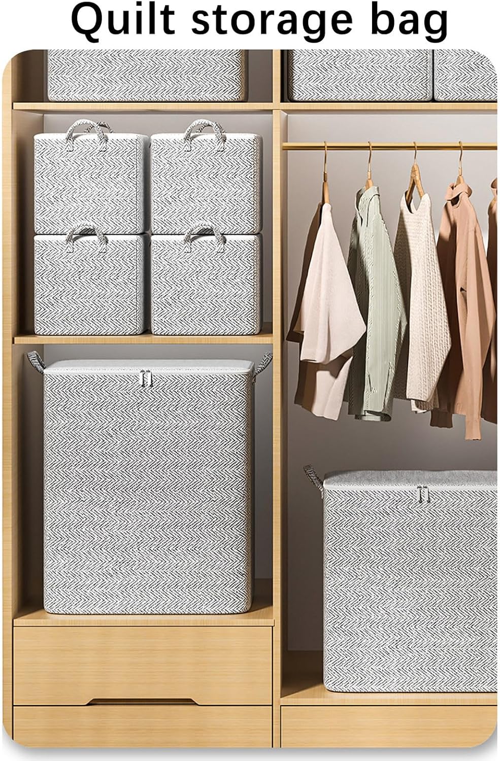 Serie de bolsas de almacenamiento de ropa para el hogar con cremallera bidireccional – Caja de almacenamiento de clasificación de armario de