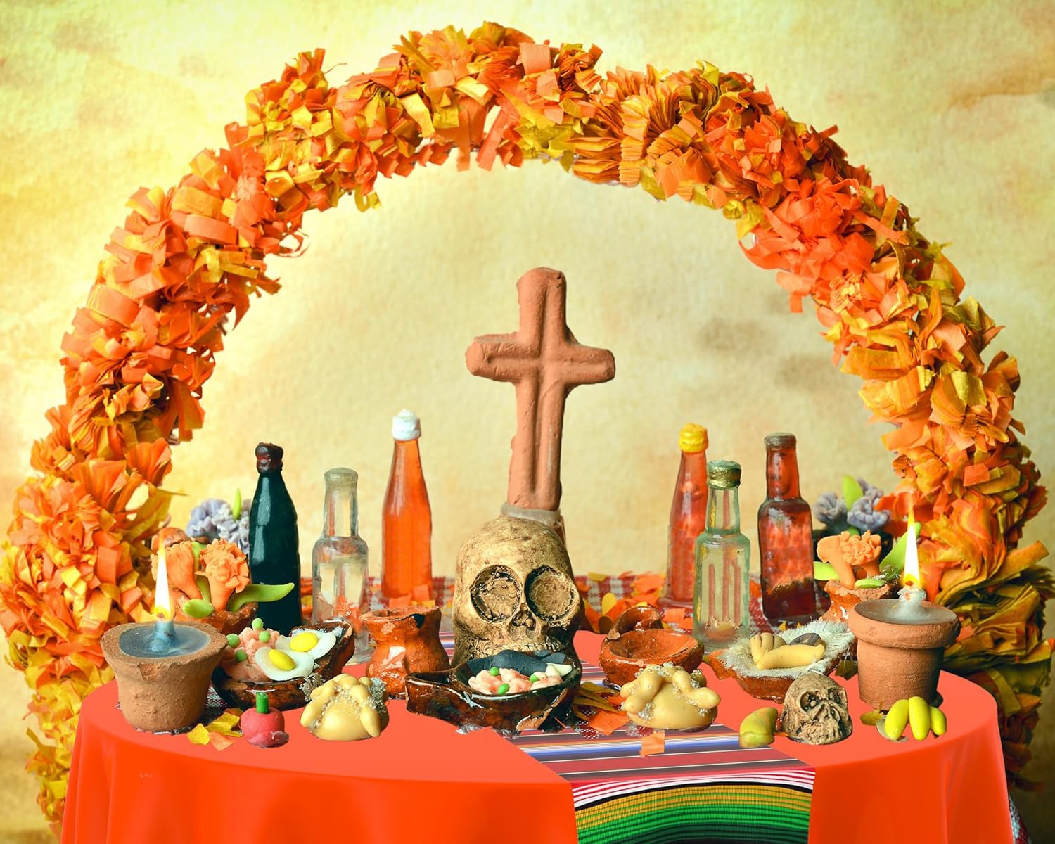 Oudain Mantel redondo mexicano de 84 pulgadas, mantel de serape a rayas mexicanas, impermeable, para fiesta de cinco de mayo, carnaval, fiesta,