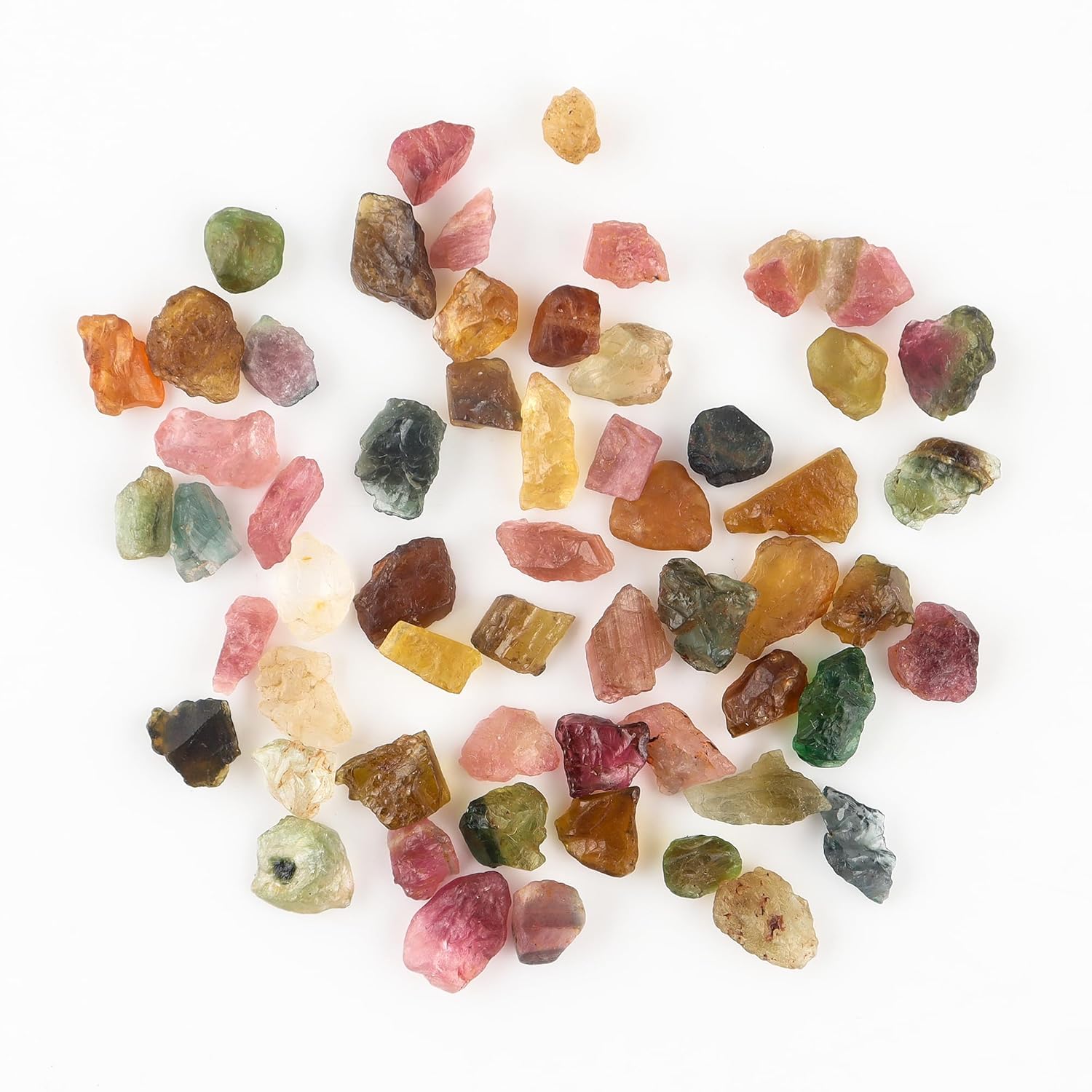 SunshineGems Natural Raw Multi Tourmaline Crystals Untreated Raw Rough Loose Gemstone for Healing Tumbling, Cabbing, Fountain Rocks, Polishing, Wire