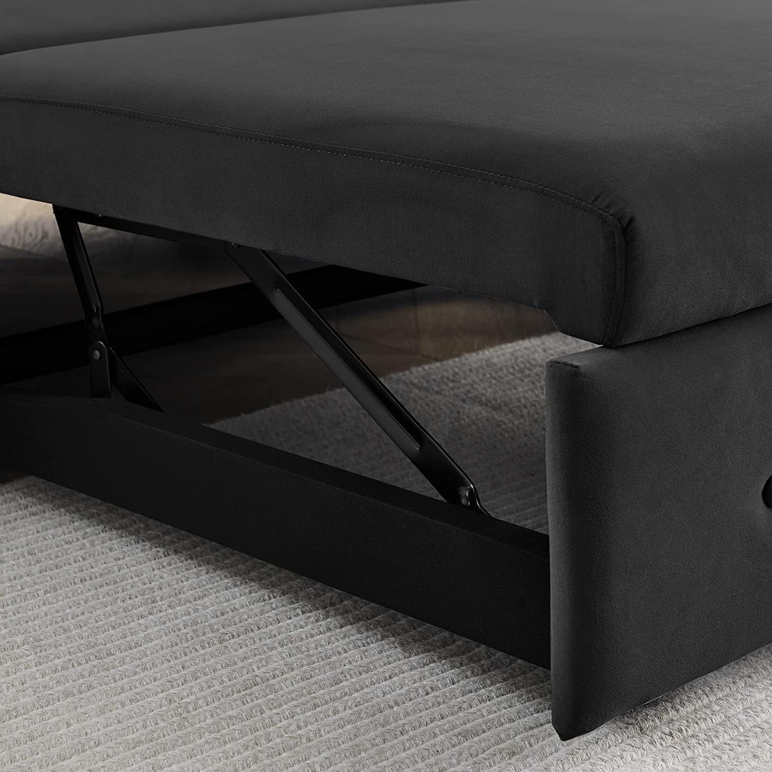 Sofá biplaza convertible 3 en 1 con cama extraíble y respaldo ajustable, sillón reclinable plegable multifuncional, sillón reclinable y tapizado,