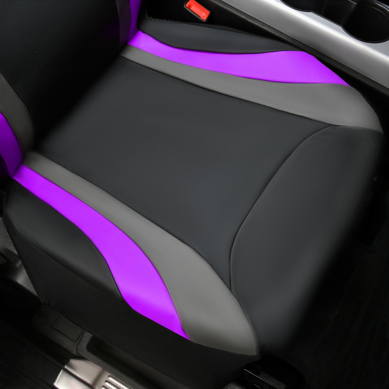 CAR PASS Juego completo de fundas de asiento de automóvil de cuero, impermeables, para automóviles, SUV, sedán, camión, compatible con bolsas de