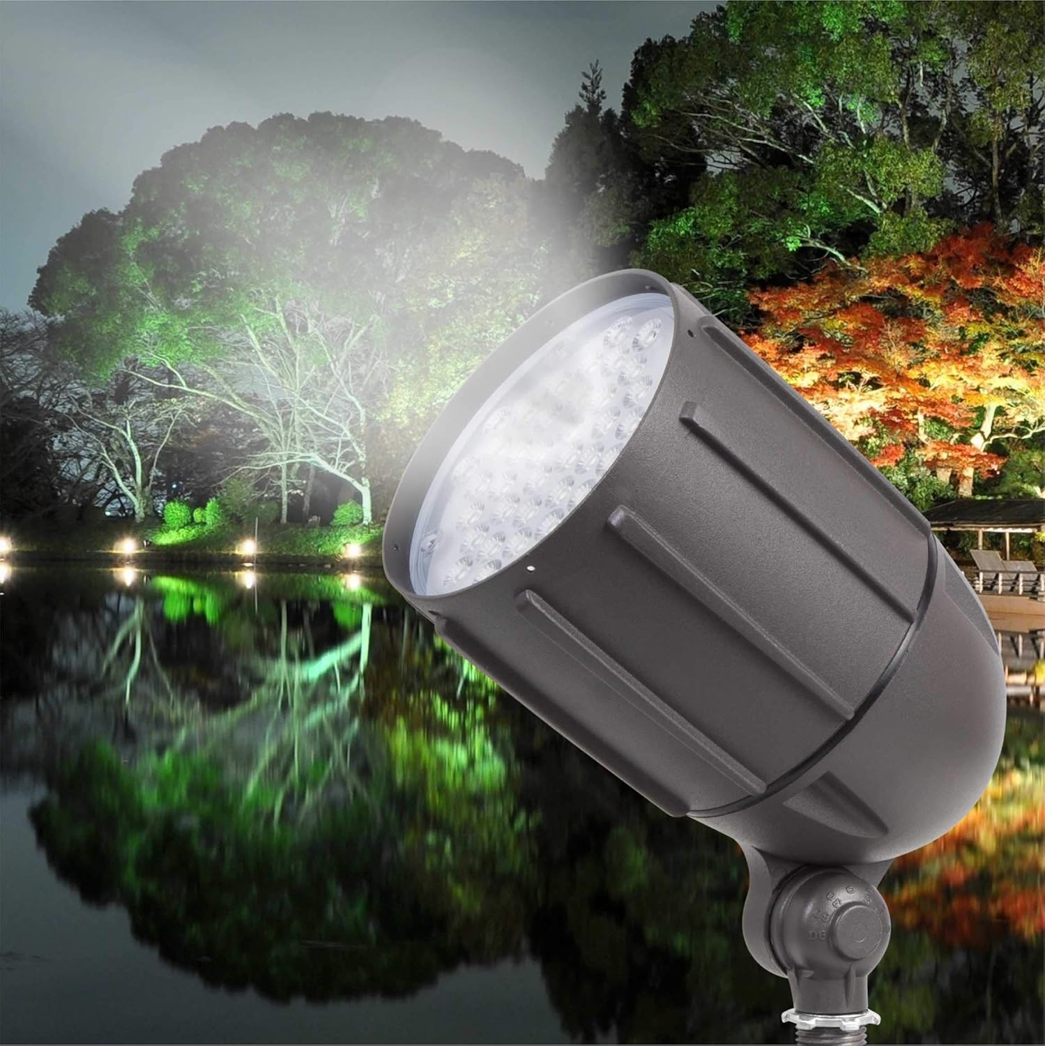 Luz de inundación LED de 40 vatios para iluminación de paisaje al aire libre de 120 voltios, 4800 lm, bronce, igual a 200 W MH, luz de asta de
