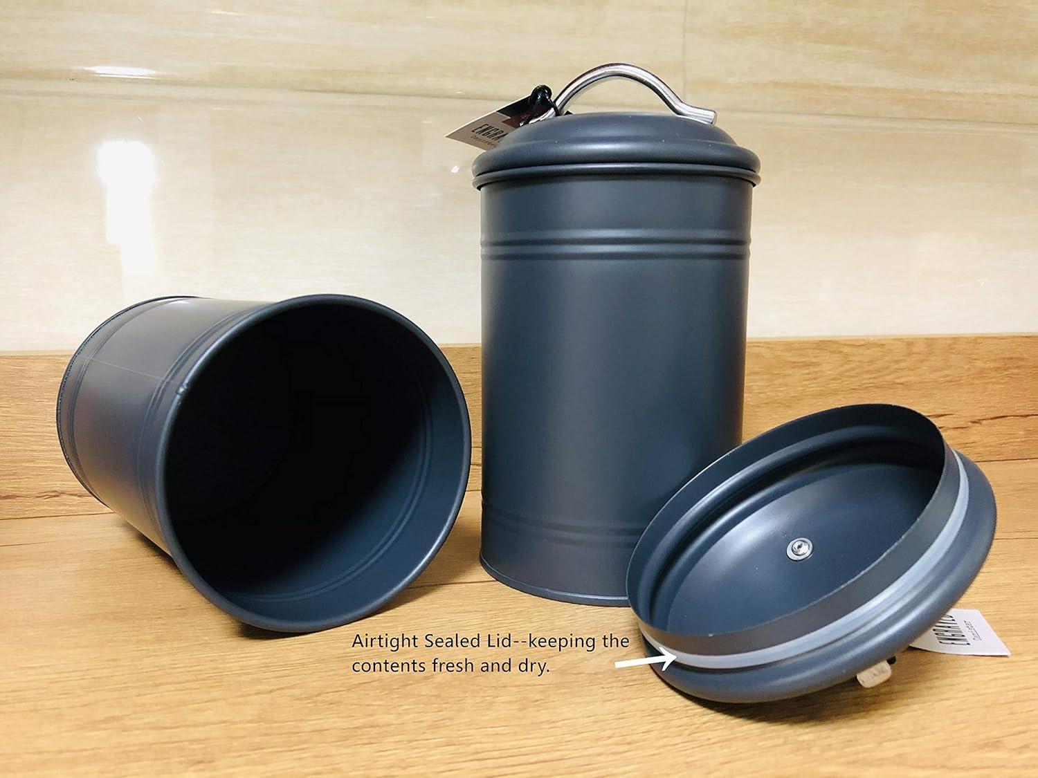 Recipiente hermético de cocina con tapa, contenedor rústico de decoración de granja para alimentos secos, azúcar, café, té, tarro de almacenamiento