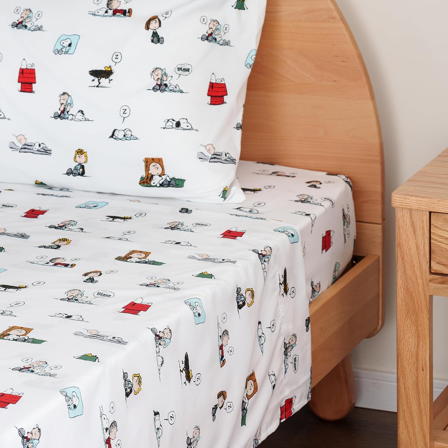 Berkshire Blanket Peanuts – Juego de sábanas para niños, tamaño individual, 3 piezas, color blanco de Peanuts para dormir, sábanas de microfibra