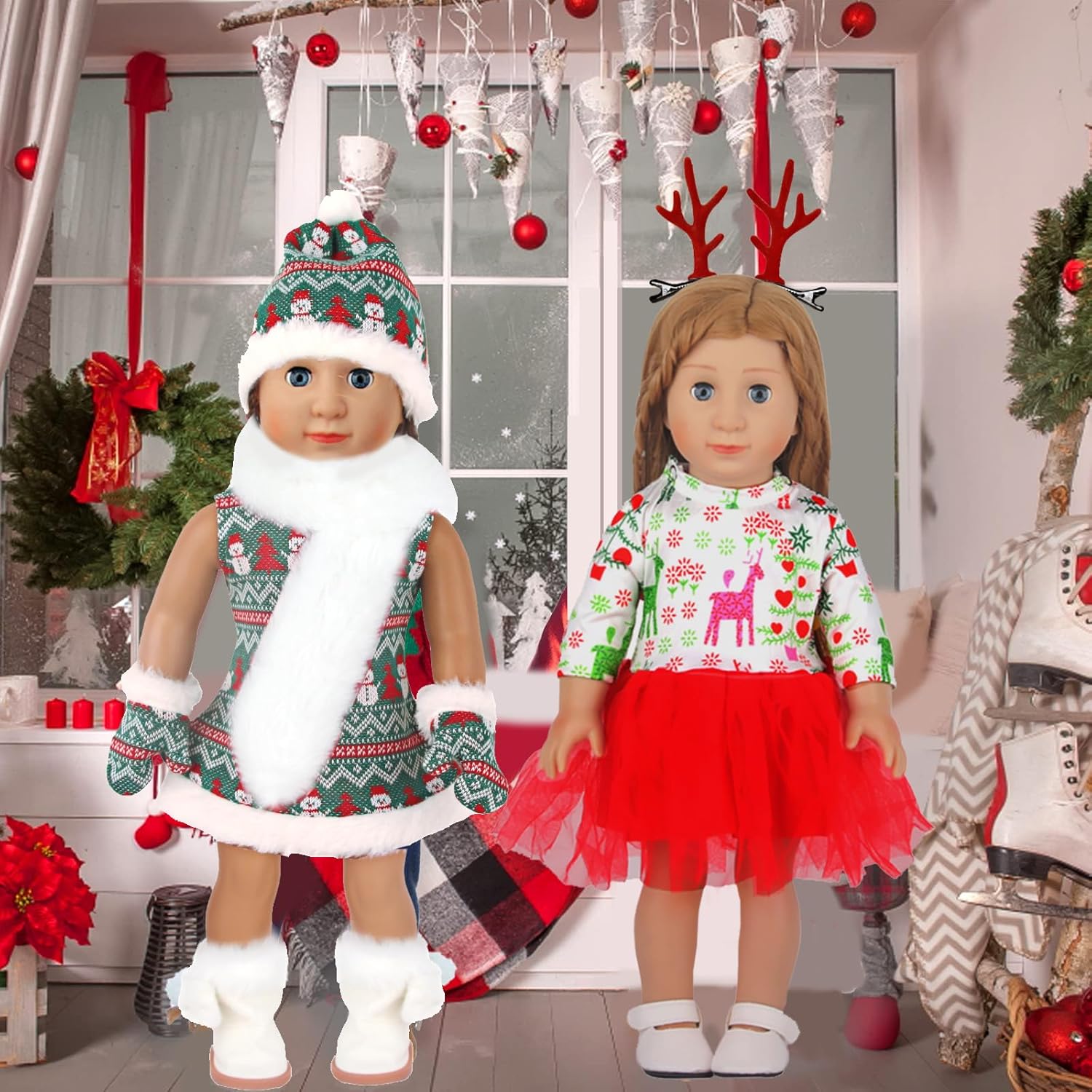 15 piezas de ropa de muñeca de 18 pulgadas de invierno, incluyendo accesorios de muñeca, ropa de muñeca, zapatos de muñeca, bufanda de muñeca,