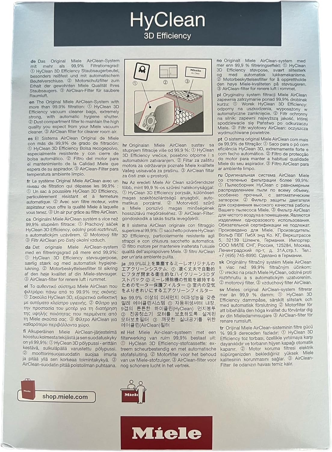 Miele GN Hyclean Bolsas para aspiradora con eficiencia 3D
