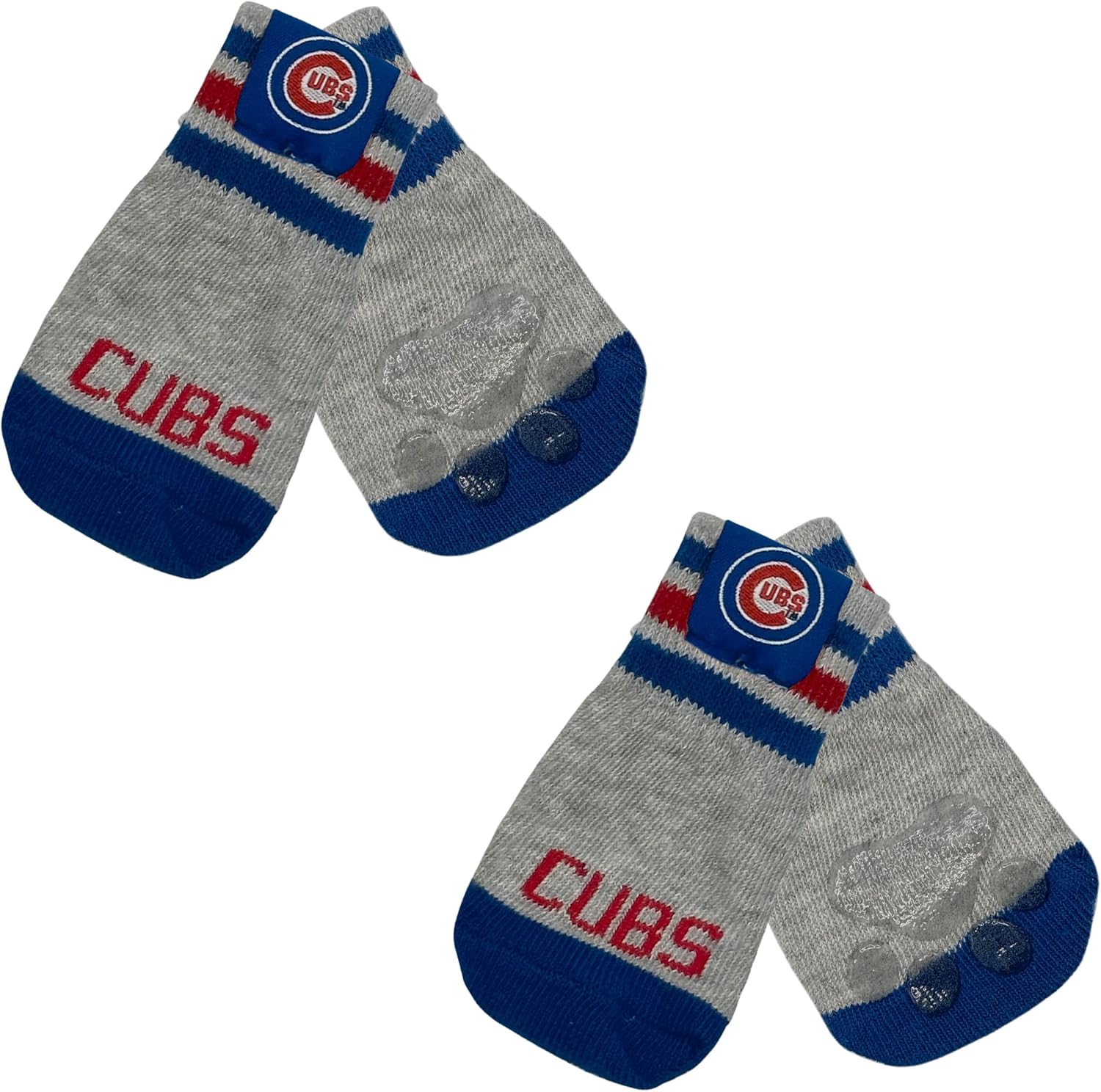 MLB Chicago Cubs – Calcetines antideslizantes para perro con parte superior elástica acanalada, talla XSS. Calcetines para interiores y exteriores,