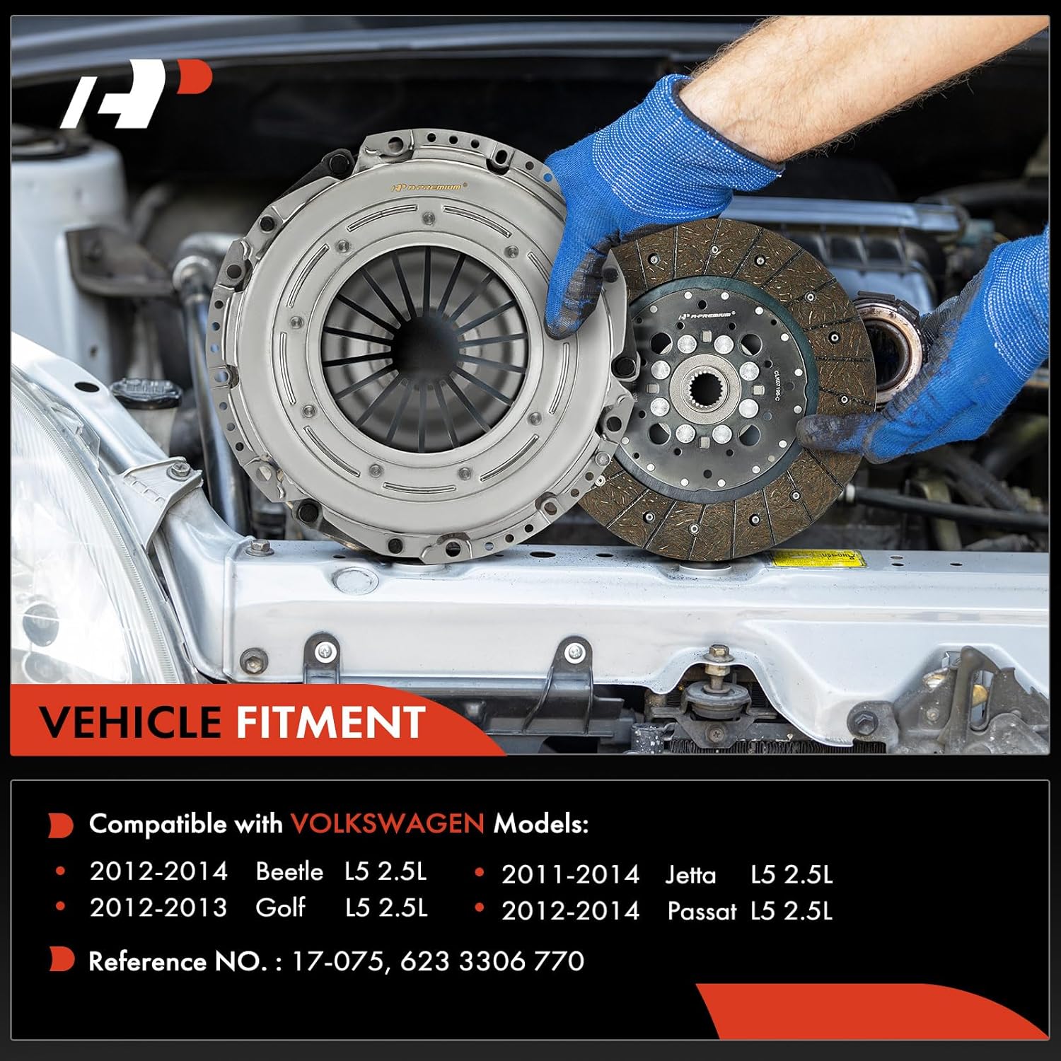 A-Premium Juego de embrague de transmisión compatible con Volkswagen Jetta 2011-2014, Passat 2012-2014, Golf 2012-2013, Beetle 2012-2014, 2.5L,