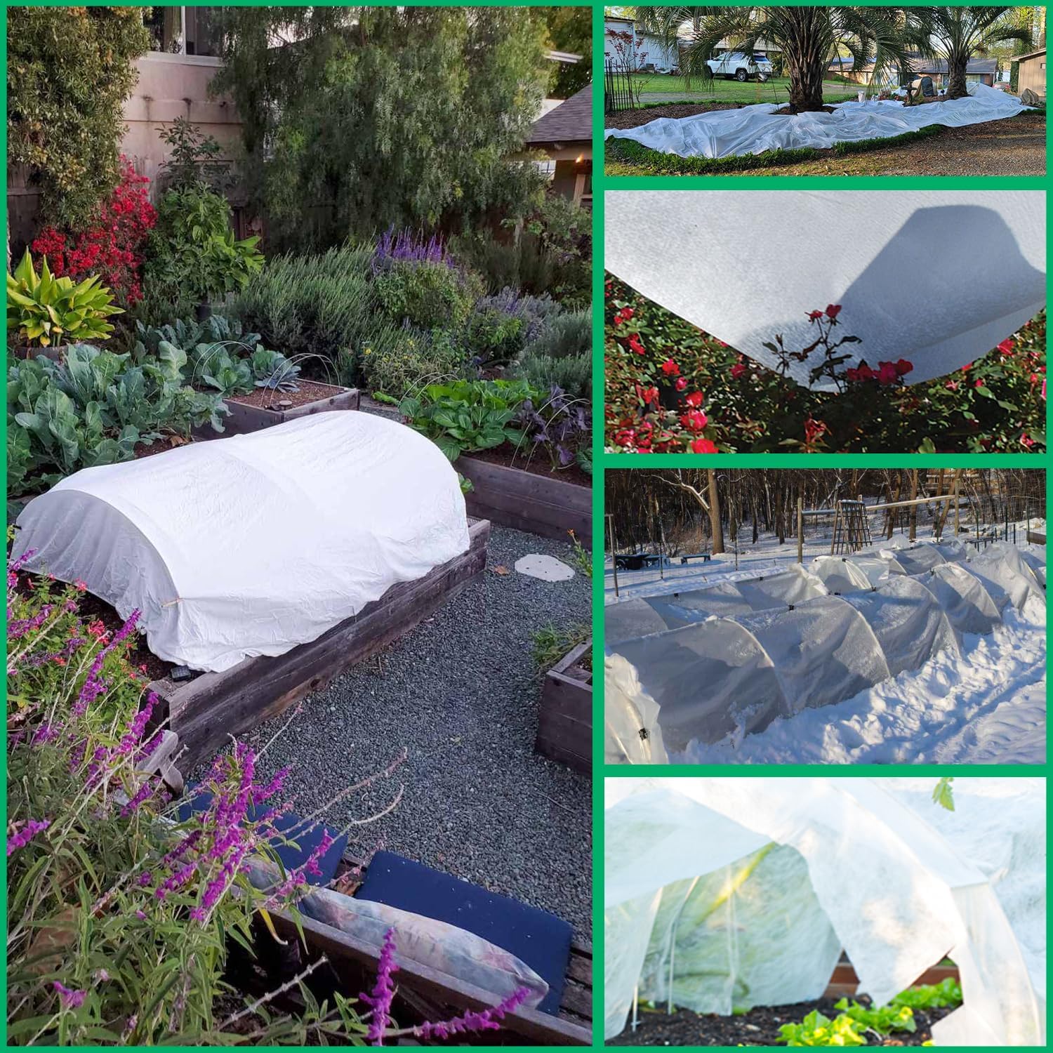Cubiertas para plantas, protección contra congelación, 10 x 33 pies, 1.1 onzas, protección contra congelación de plantas, mantas de heladas para