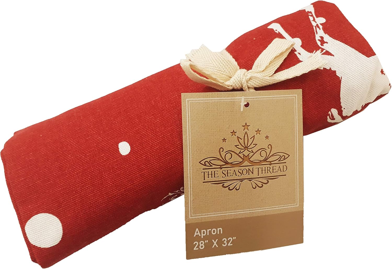 Apron, Christmas Forest, 100% Cotton Apron with an adjustable neck strap & Extra-long Ties and Pocket, Size 28×32 Inch. Perfect for Thanks Giving,