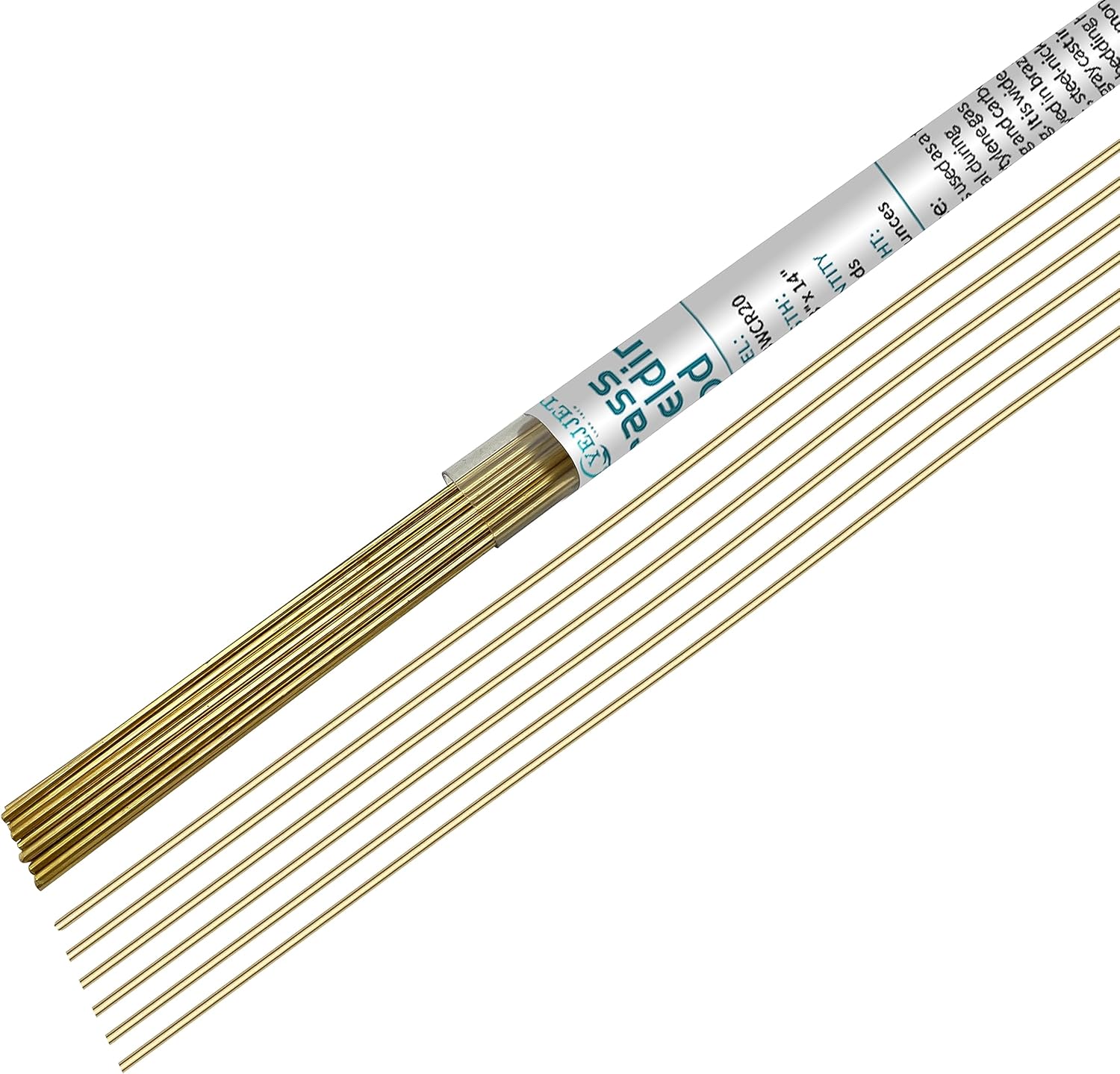YETJJET – Varilla de soldadura de latón de 14 pulgadas para soldadura de cobre y níquel de cobre, 22 varillas de latón