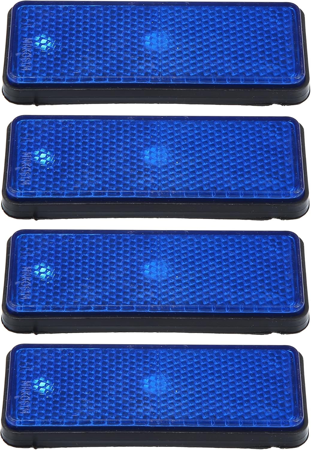 X AUTOHAUX Reflector universal de forma rectangular para latas de basura de motocicleta, remolque, camión y bicicleta, 4 unidades, color azul