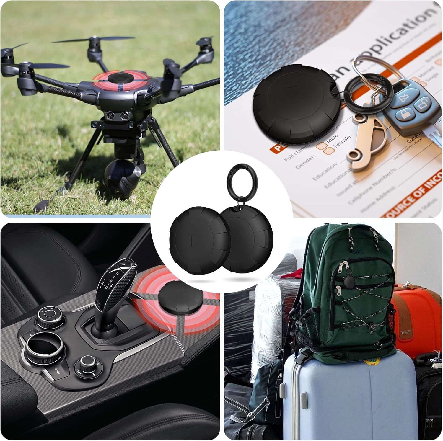 Funda impermeable IPX8 para Airtag, paquete de 2 llaveros de cubierta completa con adhesivo 3M para collar de perro, equipaje