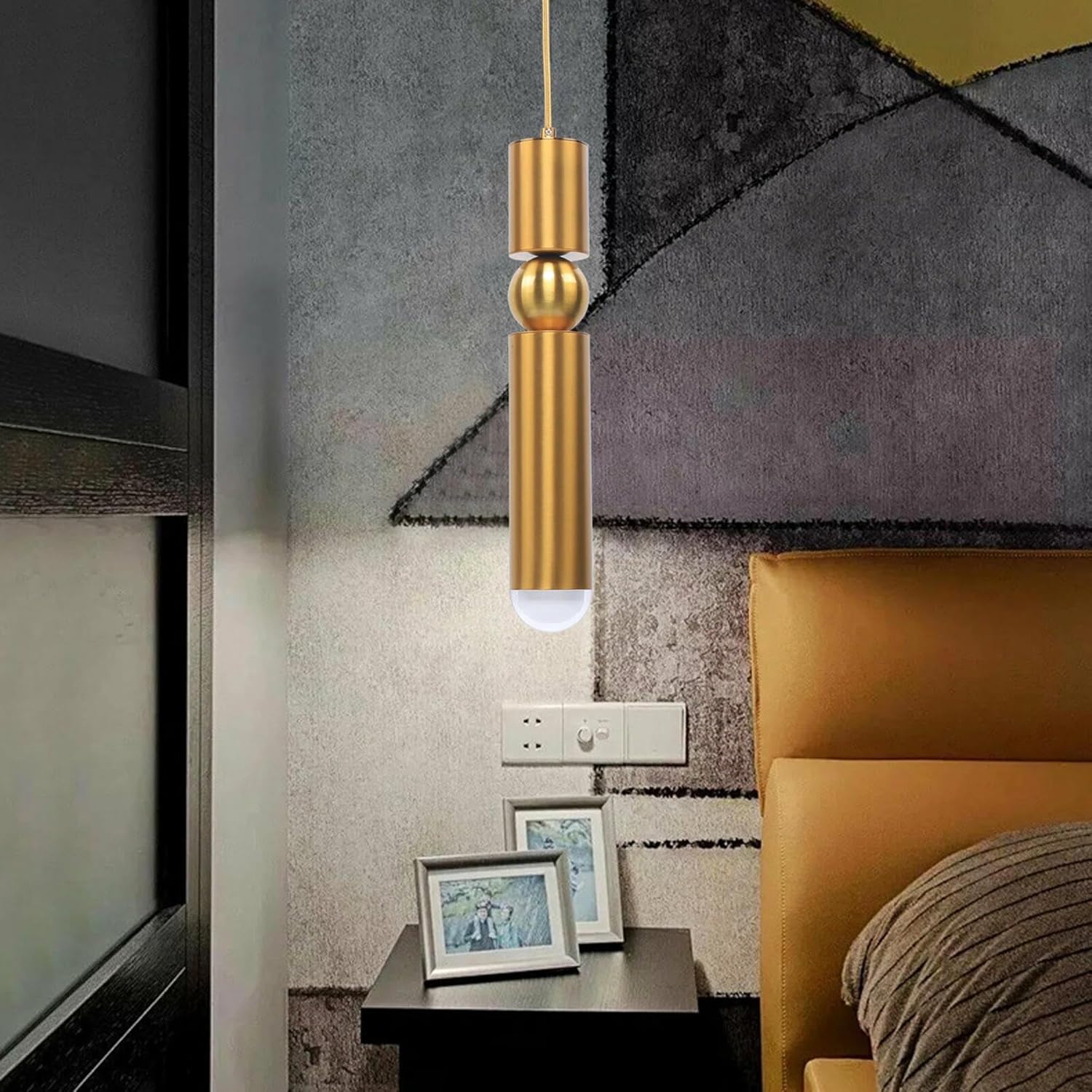 Hobaca E26 – Lámpara LED de techo con soporte ajustable, color dorado