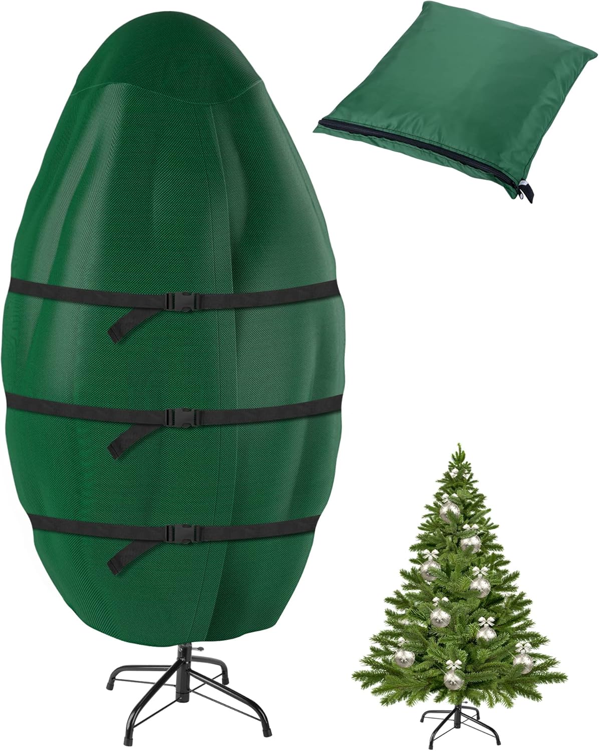 Cubierta vertical de almacenamiento para árbol de Navidad, bolsa vertical para árbol de Navidad con capacidad para árboles de hasta 9 pies,