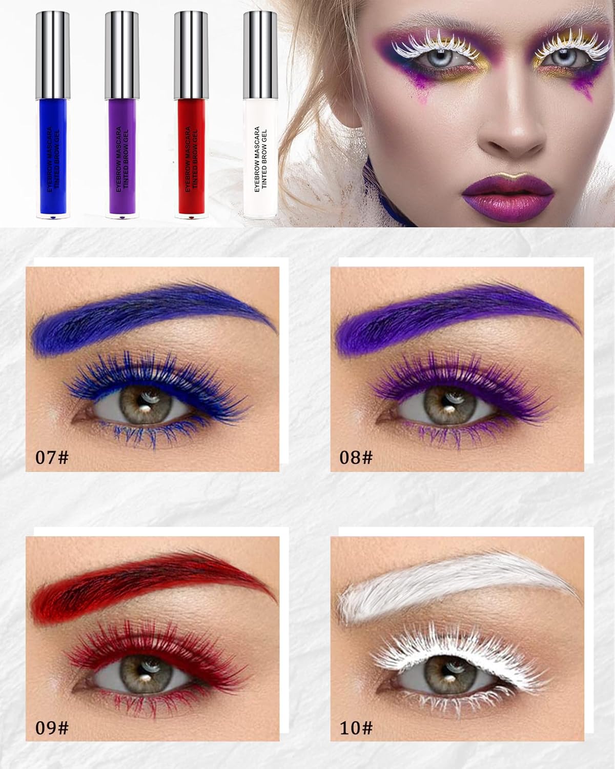 Gel de rímel tintado para cejas, 1 unidad, resistente al agua, a prueba de manchas, pegamento líquido de color para cejas, relleno de cejas tintado,