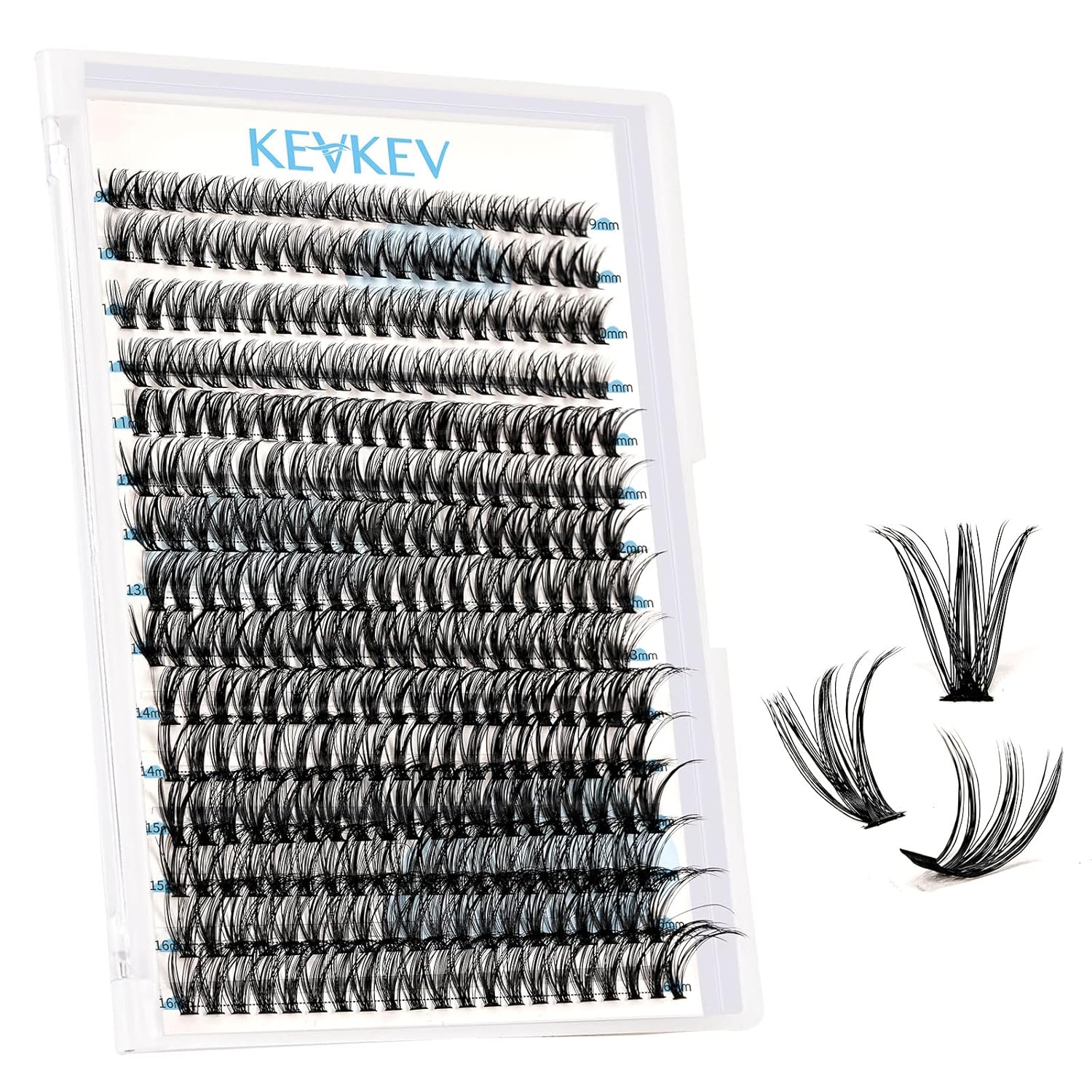 KevKev 300 unidades de pestañas individuales en racimo de pestañas que parecen extensiones de pestañas autoaplicadas en casa con volumen y aspecto