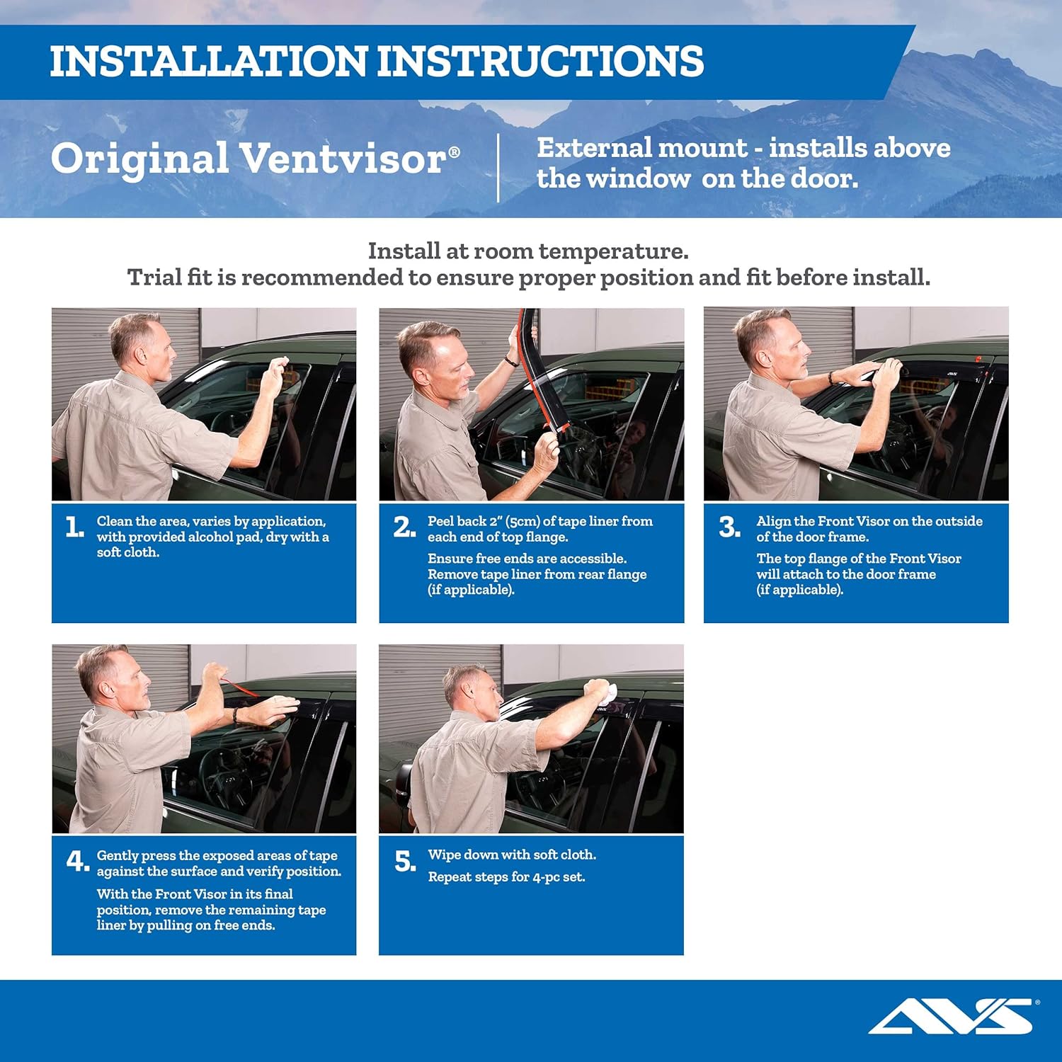 Auto Ventshade AVS Ventvisor  Protectores de lluvia  Montaje exterior  Color humo, 4 piezas  94706  Compatible con Cadillac EscaladeChevrolet
