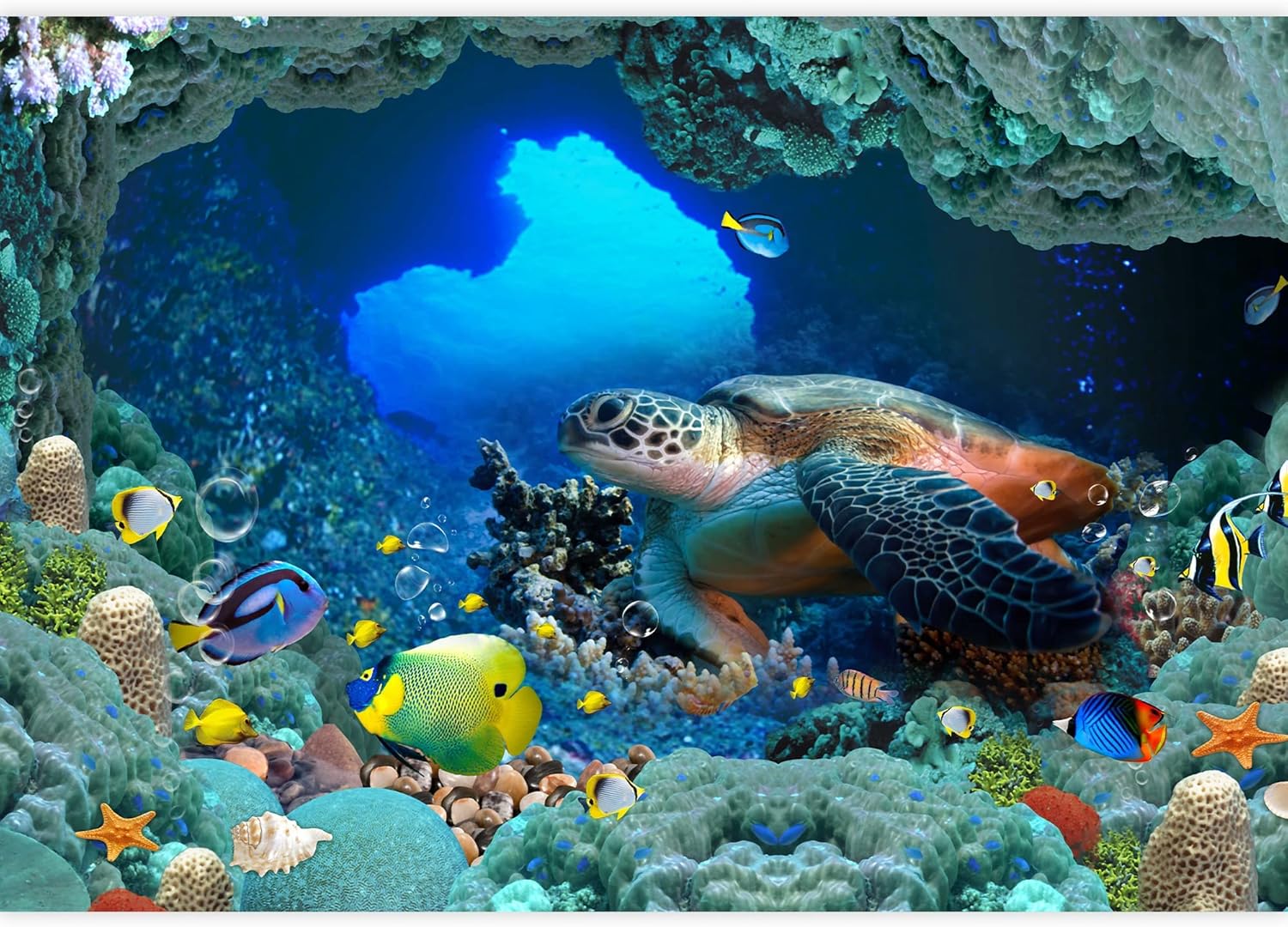 wall26 Mural de pared The Beautiful Undersea World – Papel tapiz autoadhesivo extraíble grande para decoración de pared, 66 x 96 pulgadas