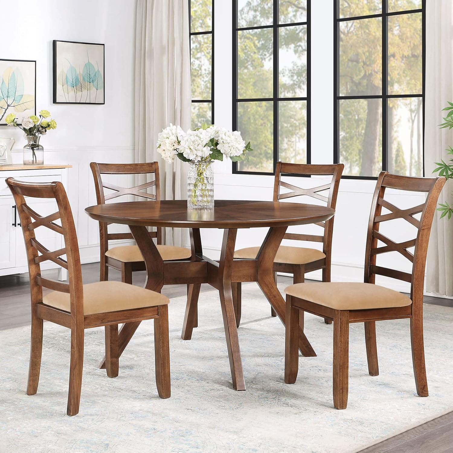 Smiry – Originales fundas para asiento de silla de comedor, de terciopelo, con lazos, desmontables, lavables, elásticas, protectoras