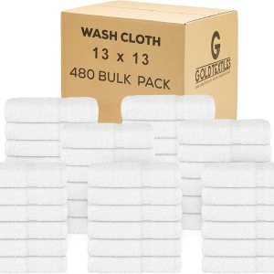 GOLD TEXTILES Juego de 480 paños blancos de alta calidad, 13 x 13 pulgadas, ultra suaves, altamente absorbentes, paños de algodón para tu cuerpo, GOLD TEXTILES Juego de 480 paños blancos de alta calidad, 13 x 13 pulgadas, ultra suaves, altamente absorbentes, paños de algodón para tu cuerpo,