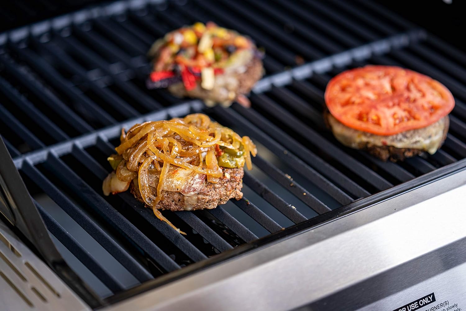 Monument Grills 14633 Parrilla de gas propano líquido de acero inoxidable de 2 quemadores con tapa de visión clara, controles LED con juego de