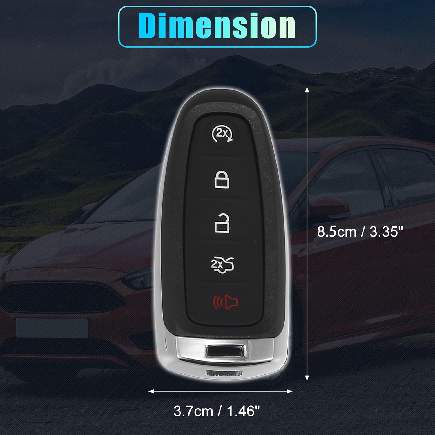 X AUTOHAUX Funda de repuesto para llavero inteligente de 5 botones, sin llave, para Ford Escape C-Max Energi Focus SE Titanium Maverick con hoja sin