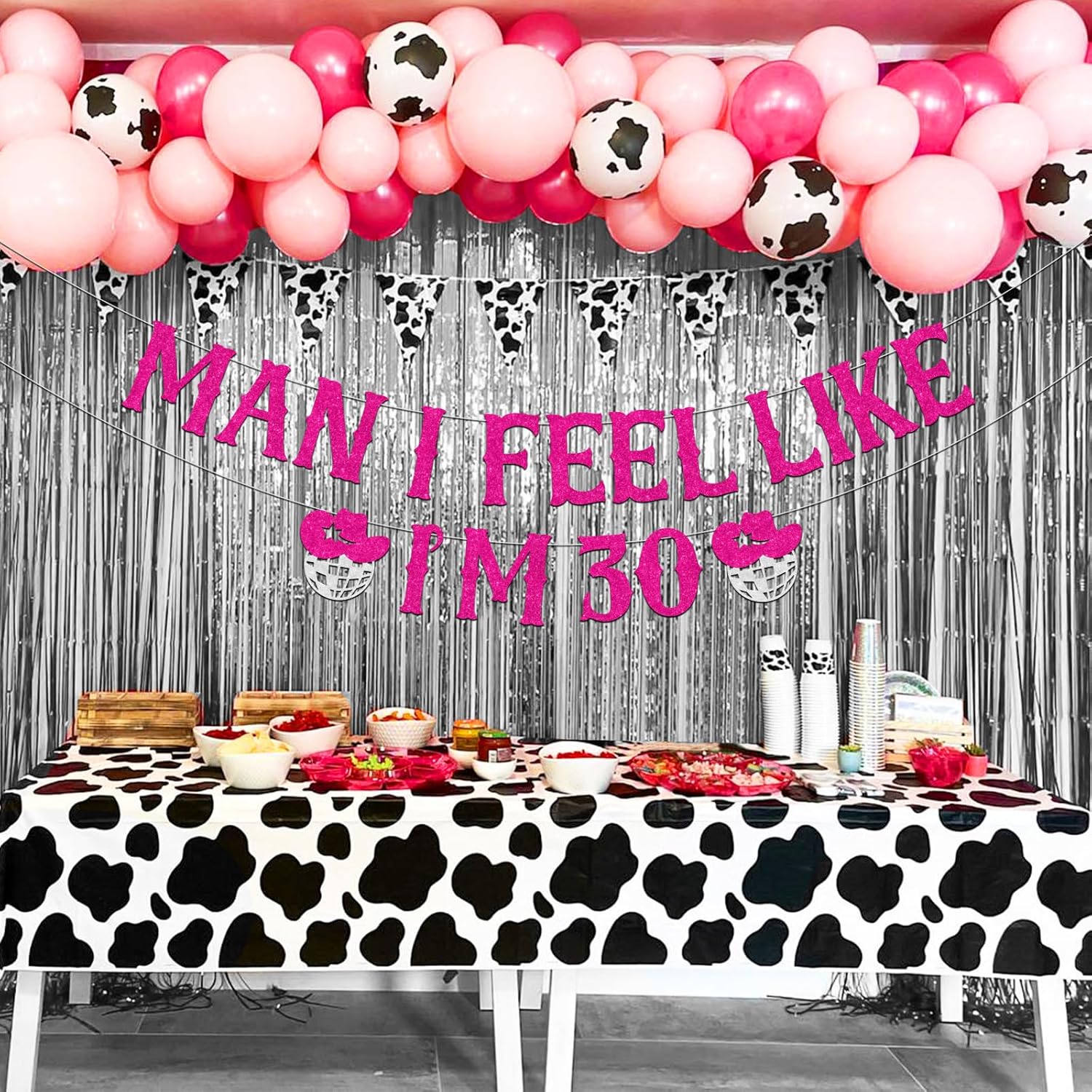 Decoraciones de 30 cumpleaños del oeste, pancarta de “Man I Feel Like I’m 30”, suministros para fiesta de cumpleaños número 30