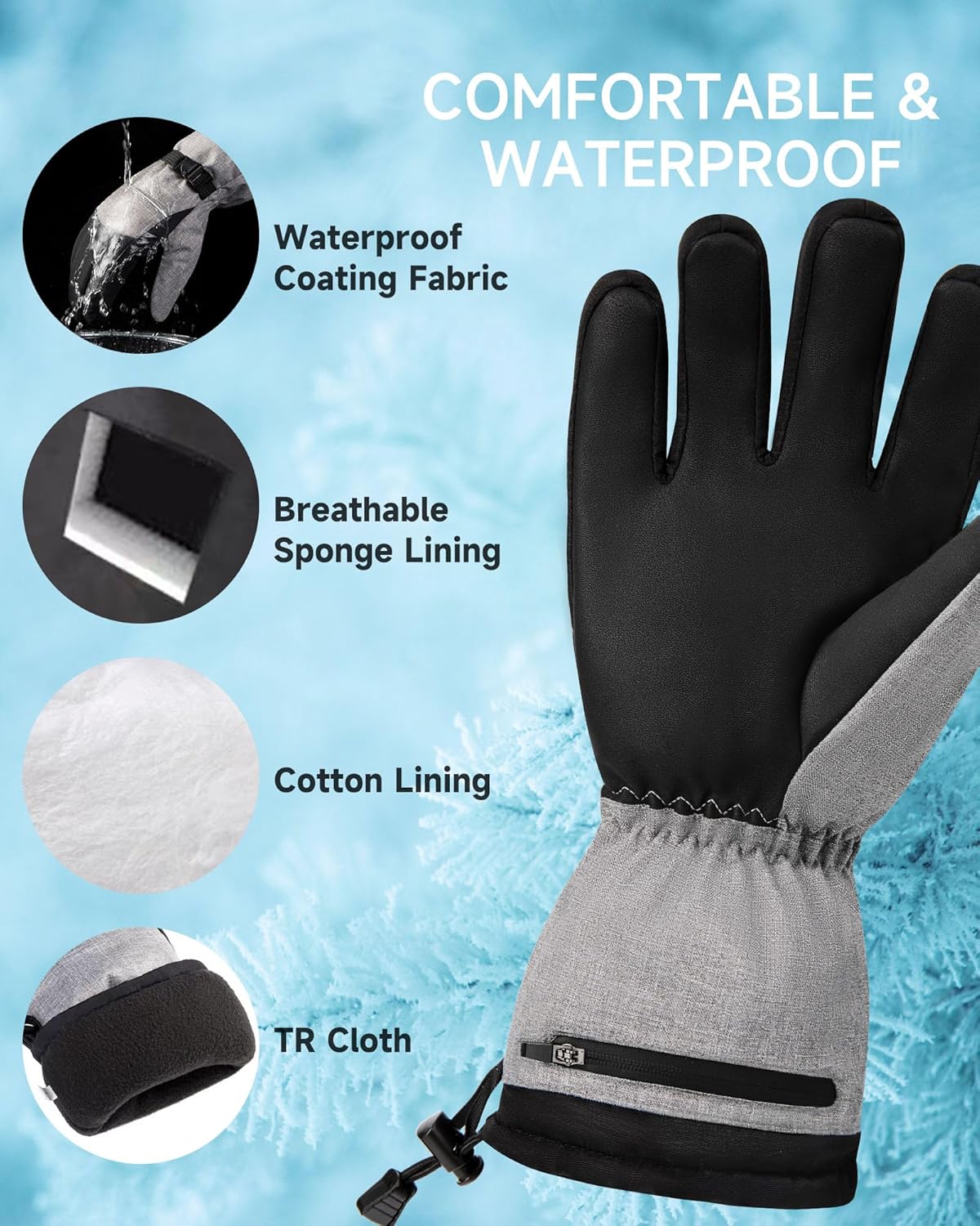 ALLJOY Guantes térmicos para hombres y mujeres, baterías recargables de 5000 mAh, 3 niveles de calefacción, guantes eléctricos para pantalla táctil,