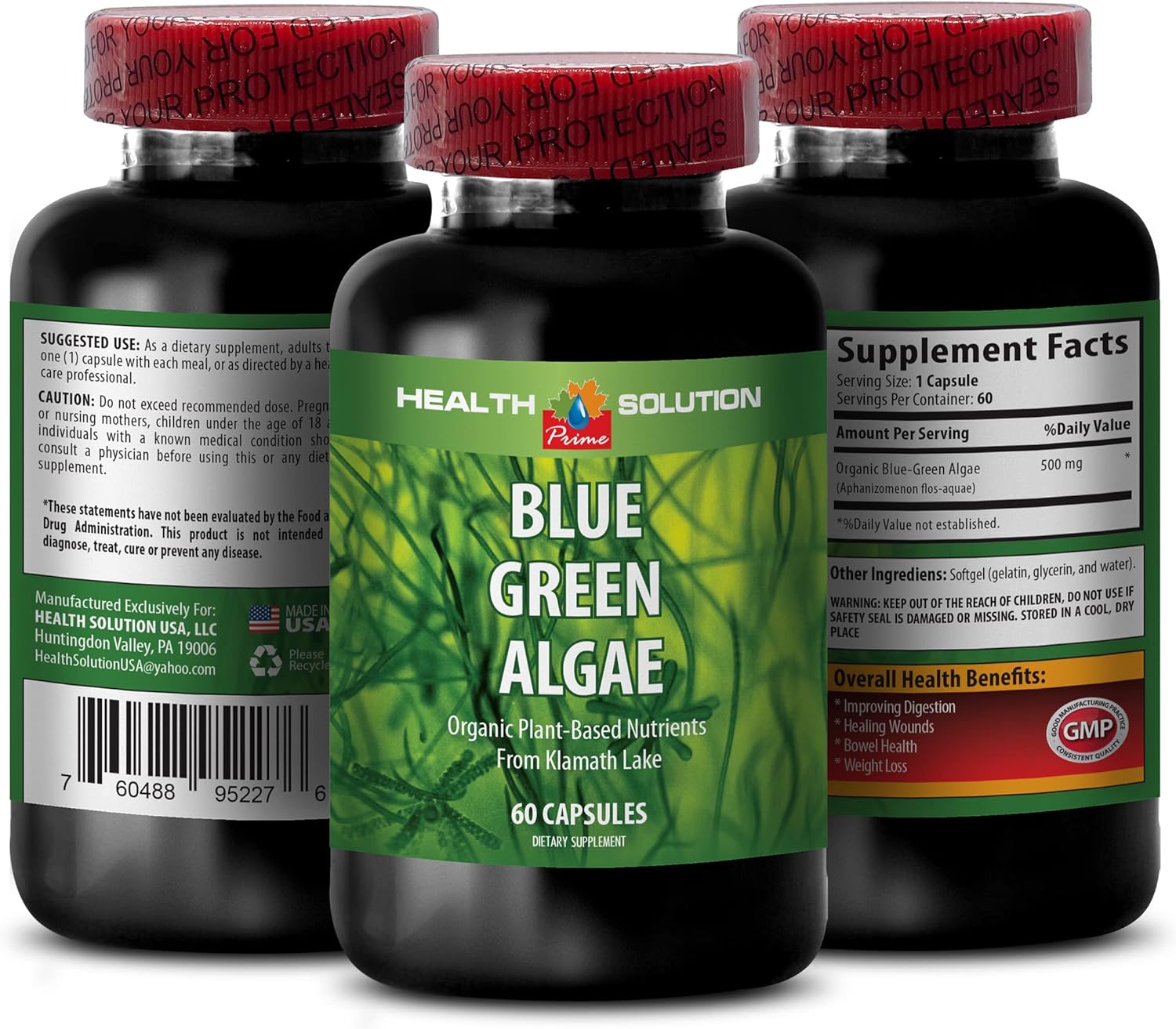 Algas verdes azules del lago Klamath – Algas verdes azules 500 mg del lago Klamath – espirulina polvo de algas verdes azules, algas verdes y azules