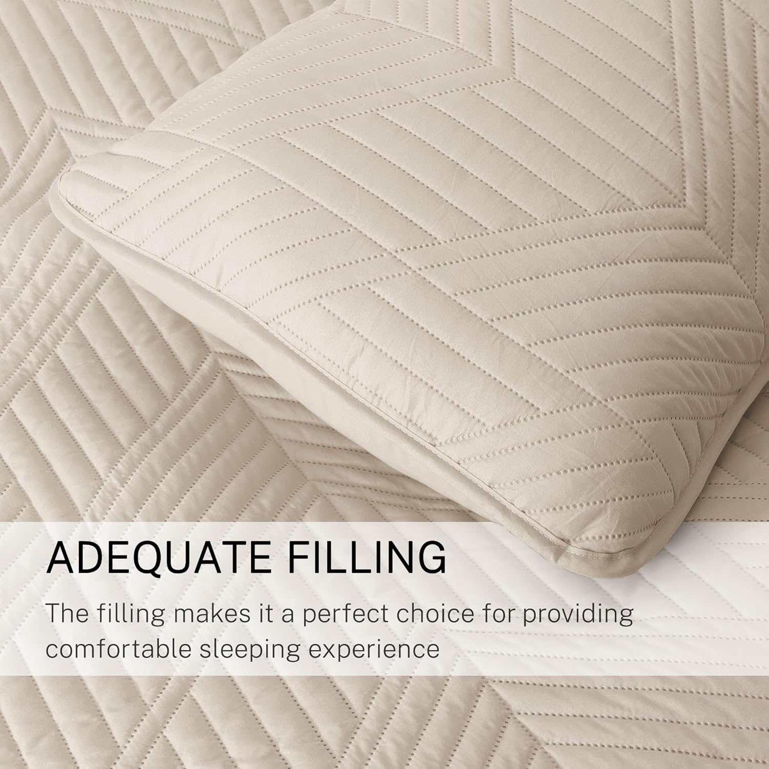 Exclusivo Mezcla Juego de ropa de cama ultrasónica tamaño King, cubrecama ligero beige Brich suave y moderno juego de colcha geométrica para todas