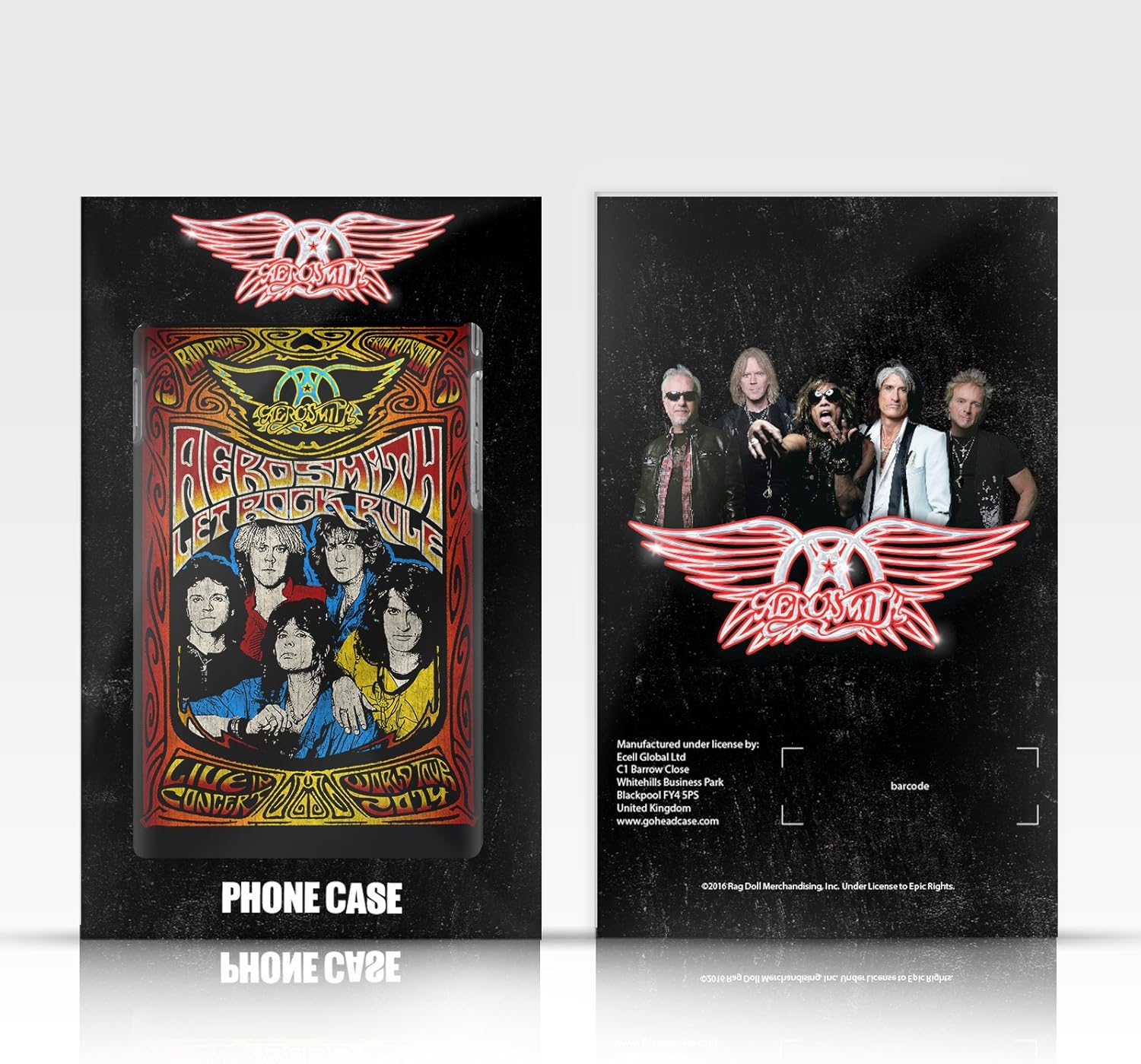 Head Case Designs Officially Licensed Aerosmith Triangle Winged Logo Black and White Soft Gel Case Compatible with Motorola Moto G53 5G