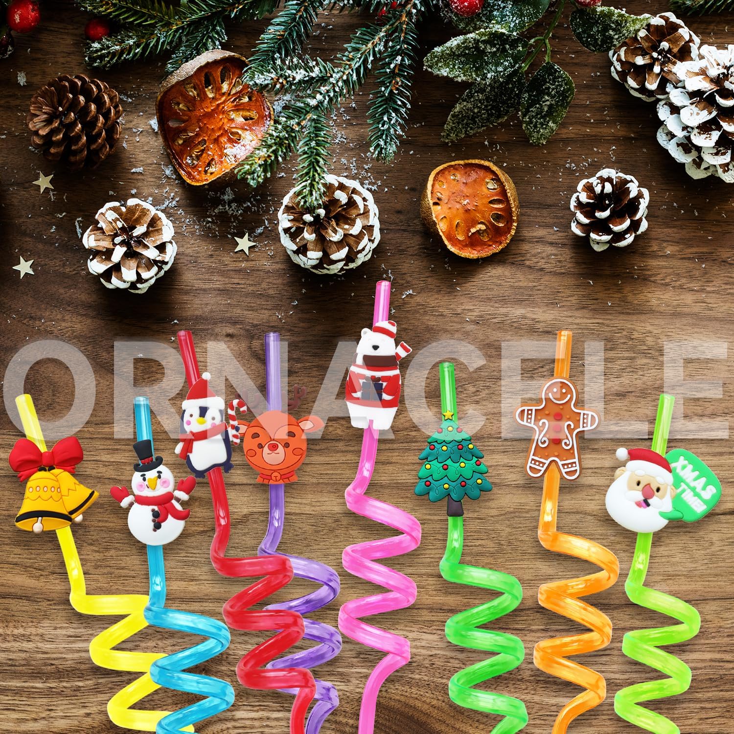 24 popotes reutilizables de Navidad, muñeco de nieve, pingüino, reno, cascabel, hombre de jengibre, regalos de fiesta, regalos para niños,