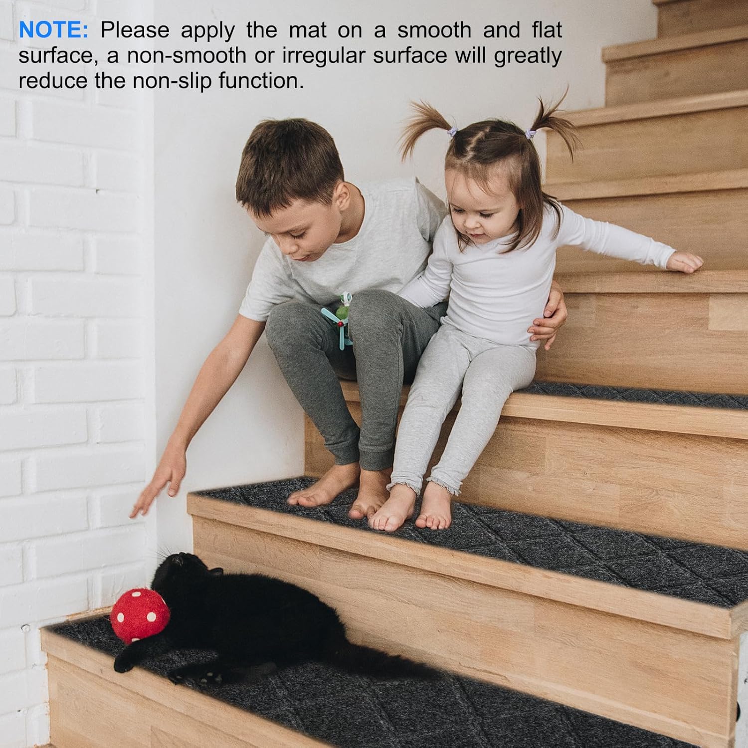 HARFINGTON Alfombra antideslizante para escaleras, paquete de 4 unidades, 8 x 30 pulgadas, antideslizante, para escaleras de madera de interiores,