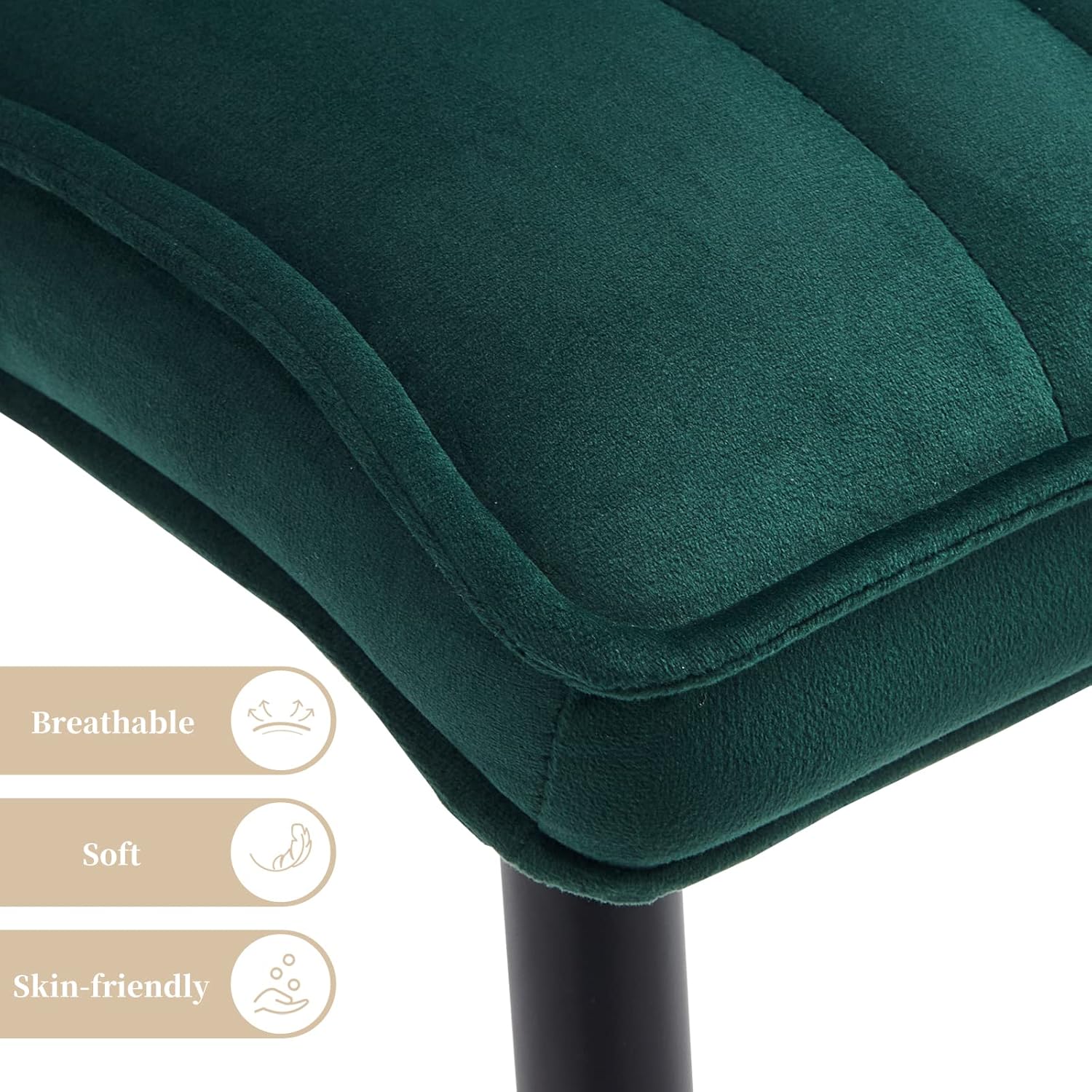 TUKAILAi Juego de 4 sillas de comedor de terciopelo, sillas de cocina tapizadas con respaldo y patas de metal fuertes, silla de ocio para sala de