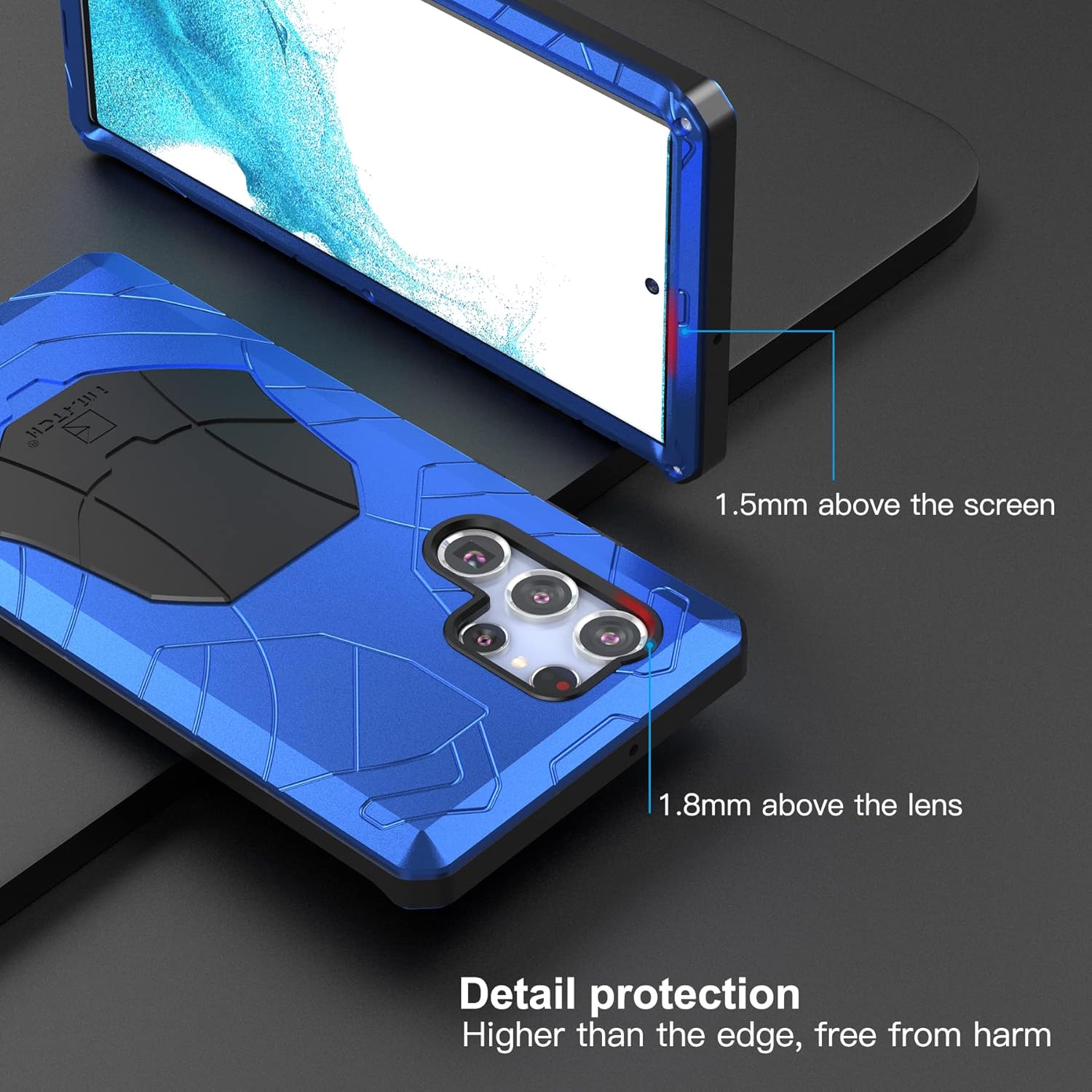 Funda protectora para Galaxy S22 Ultra Metal, Galaxy S22 Ultra resistente, funda protectora de silicona resistente a prueba de golpes para Samsung