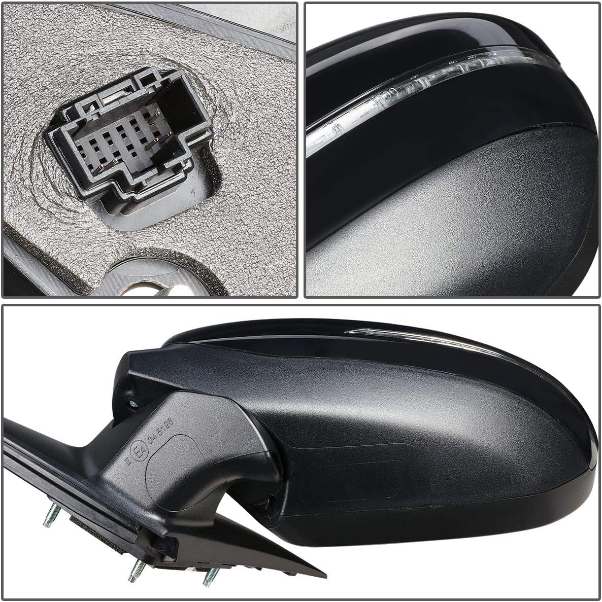 DNA Motoring OEM-MR-KI1320175 Estilo de fábrica accionado+calentado+señal de giro izquierda espejo de la puerta lateral