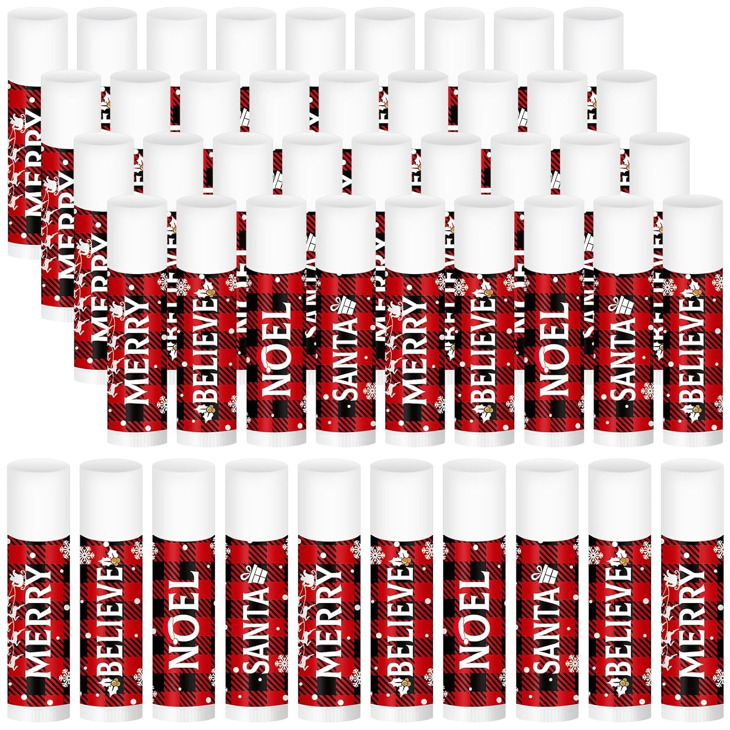 Sosation Bálsamo labial con sabor a Navidad, 80 unidades, juego de regalo de calcetines navideños para celebrar el bálsamo labial en barra para