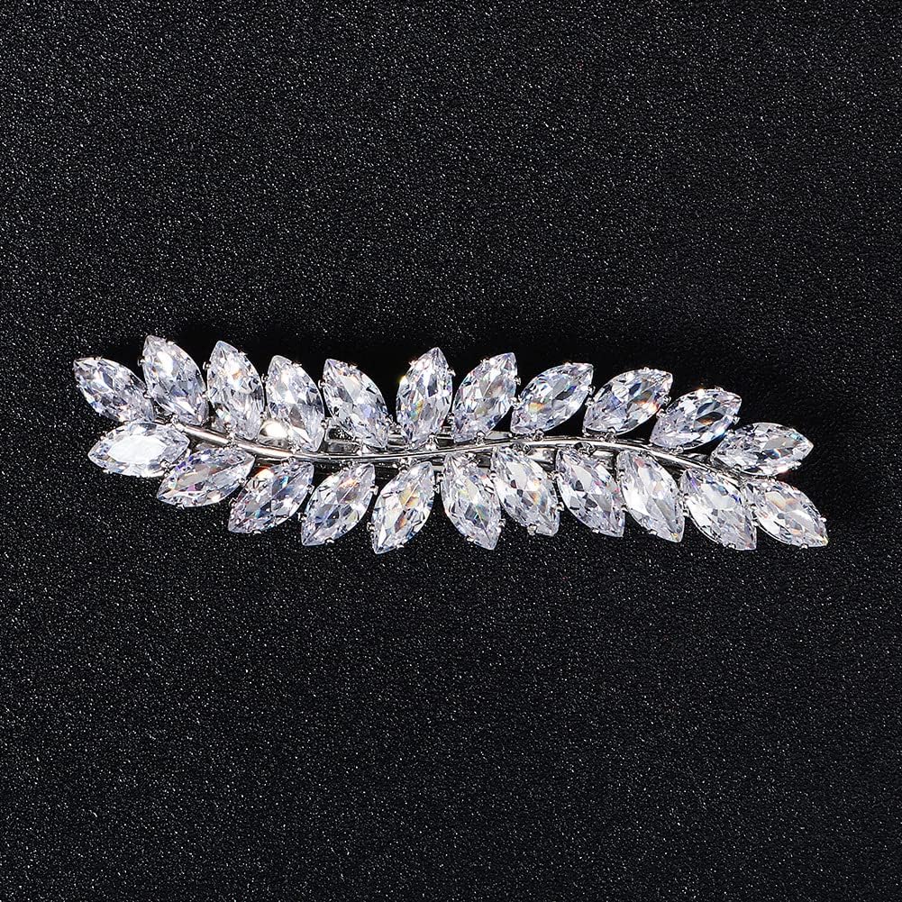 Xerling Pasadores franceses de diamantes de imitación para el cabello, accesorios automáticos para el cabello, clips de resorte para el cabello,