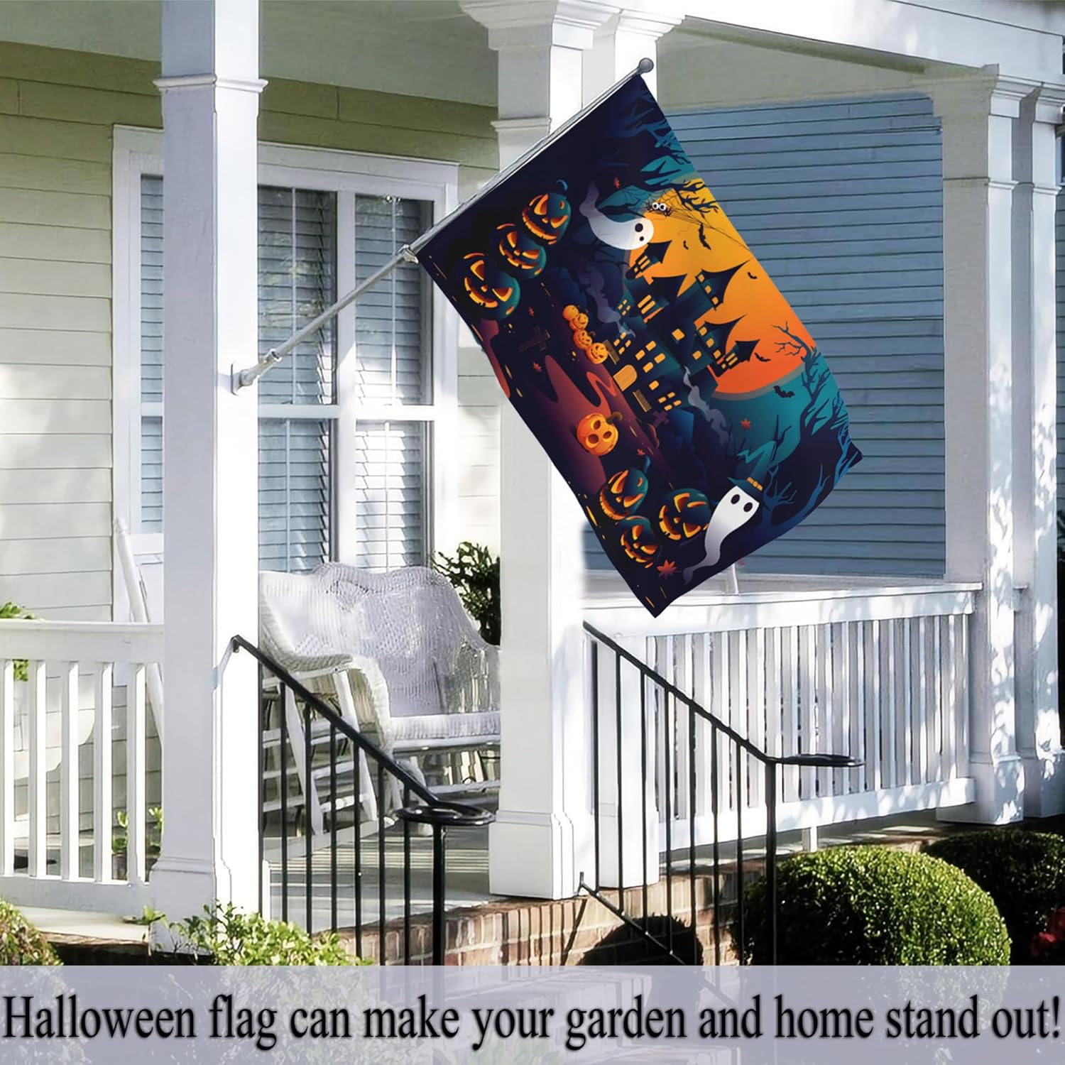 Bandera de Halloween de 3 x 5 para exteriores, doble cara, bandera de calabaza de Halloween, decoración de Halloween, bandera de Halloween para